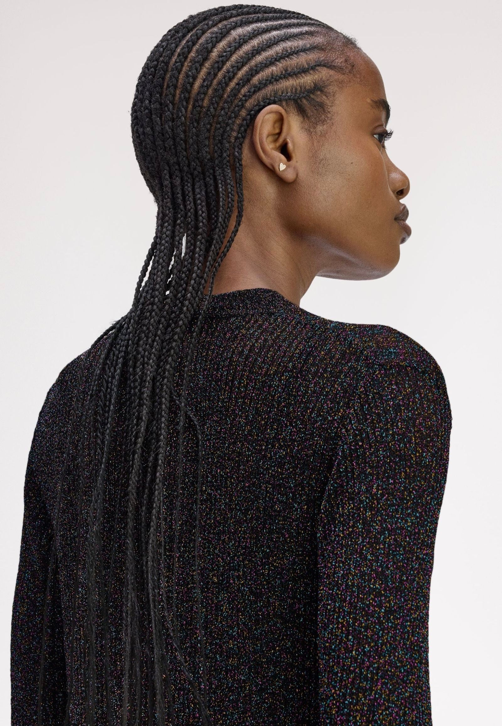 Fred Perry x Amy Winehouse - Open-Knit Metallic Ribbed Black - Top | Women-Image