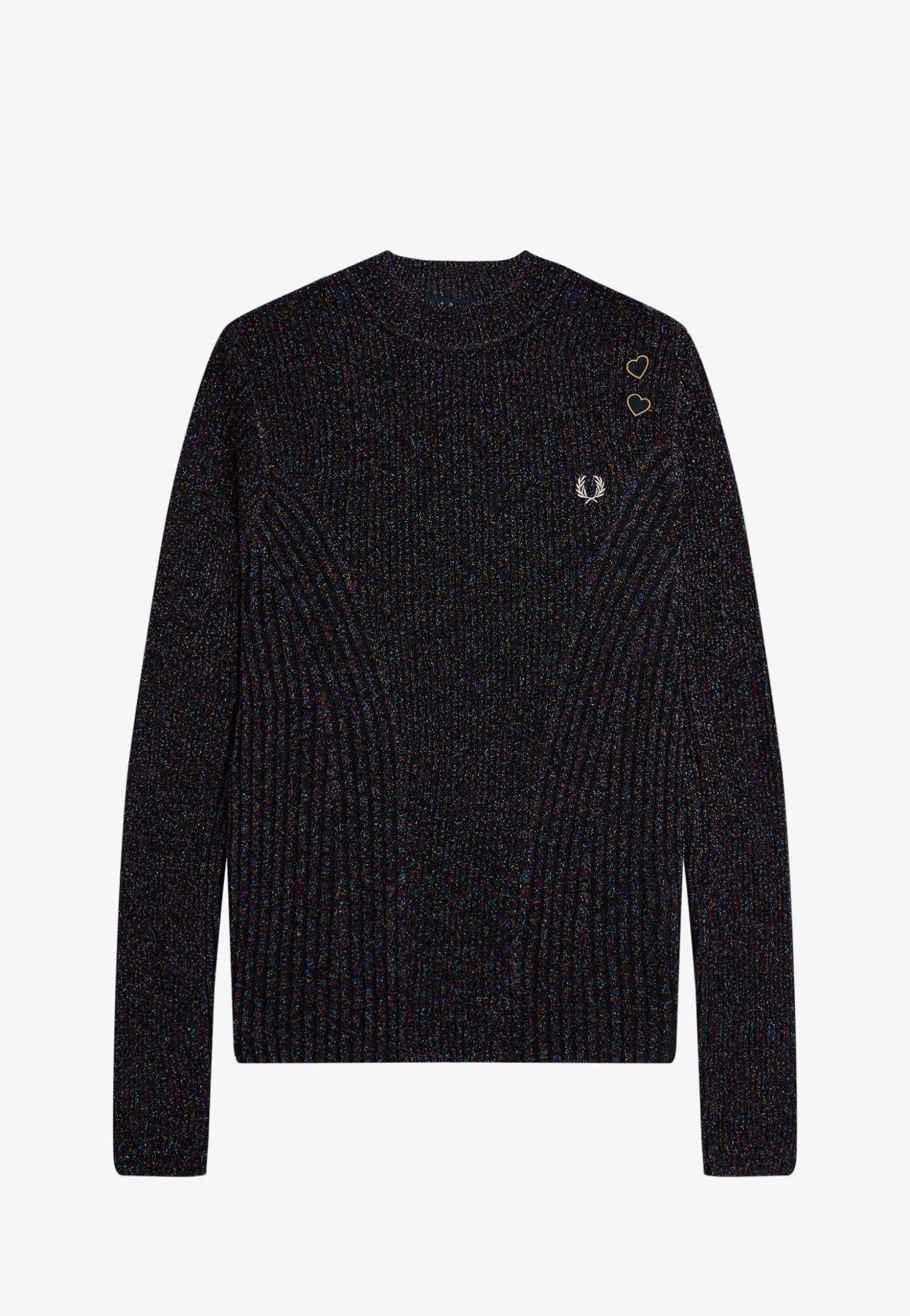 Fred Perry x Amy Winehouse - Open-Knit Metallic Ribbed Black - Top | Women-Image