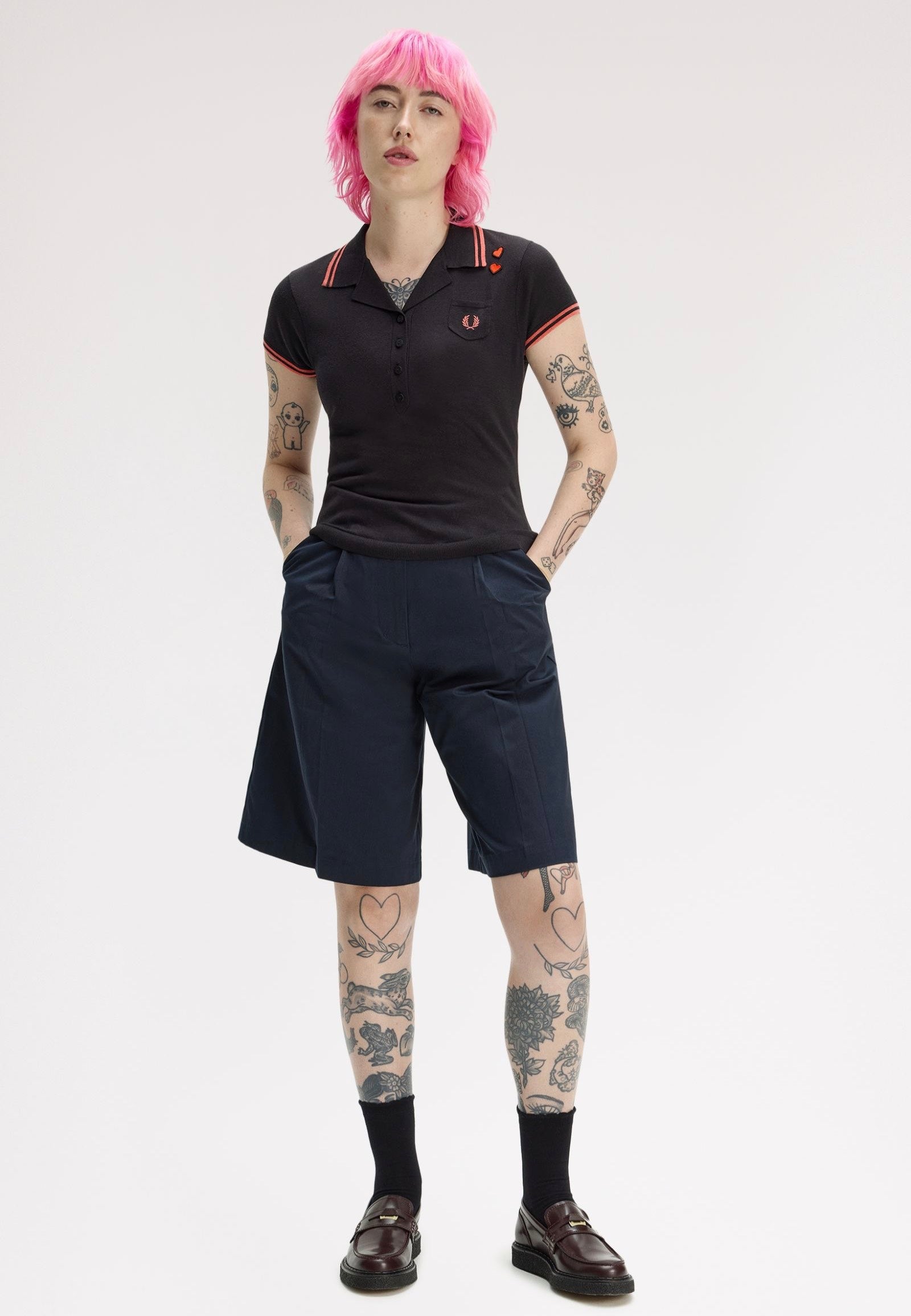 Fred Perry x Amy Winehouse - Pocket Detail Knitted Black - Polo | Women-Image