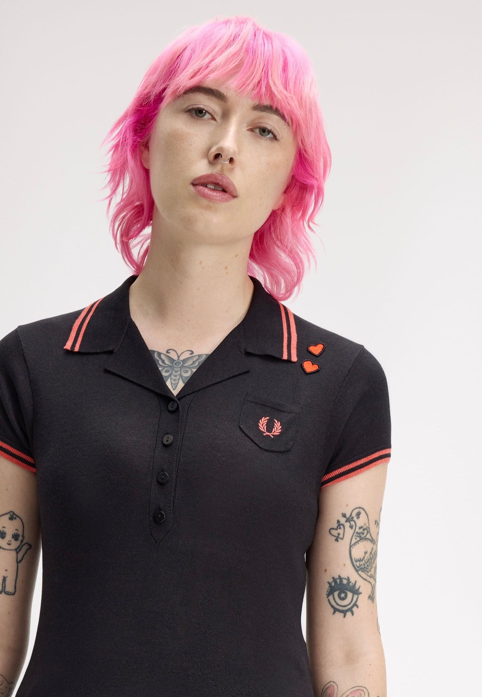 Fred Perry x Amy Winehouse - Pocket Detail Knitted Black - Polo | Women-Image