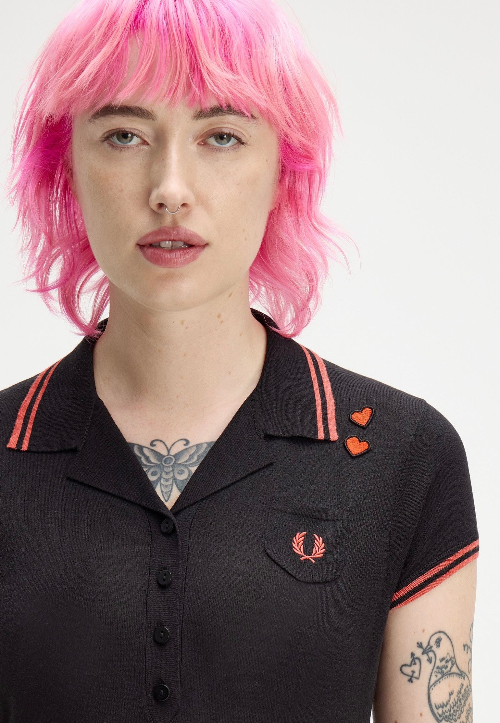 Fred Perry x Amy Winehouse - Pocket Detail Knitted Black - Polo | Women-Image