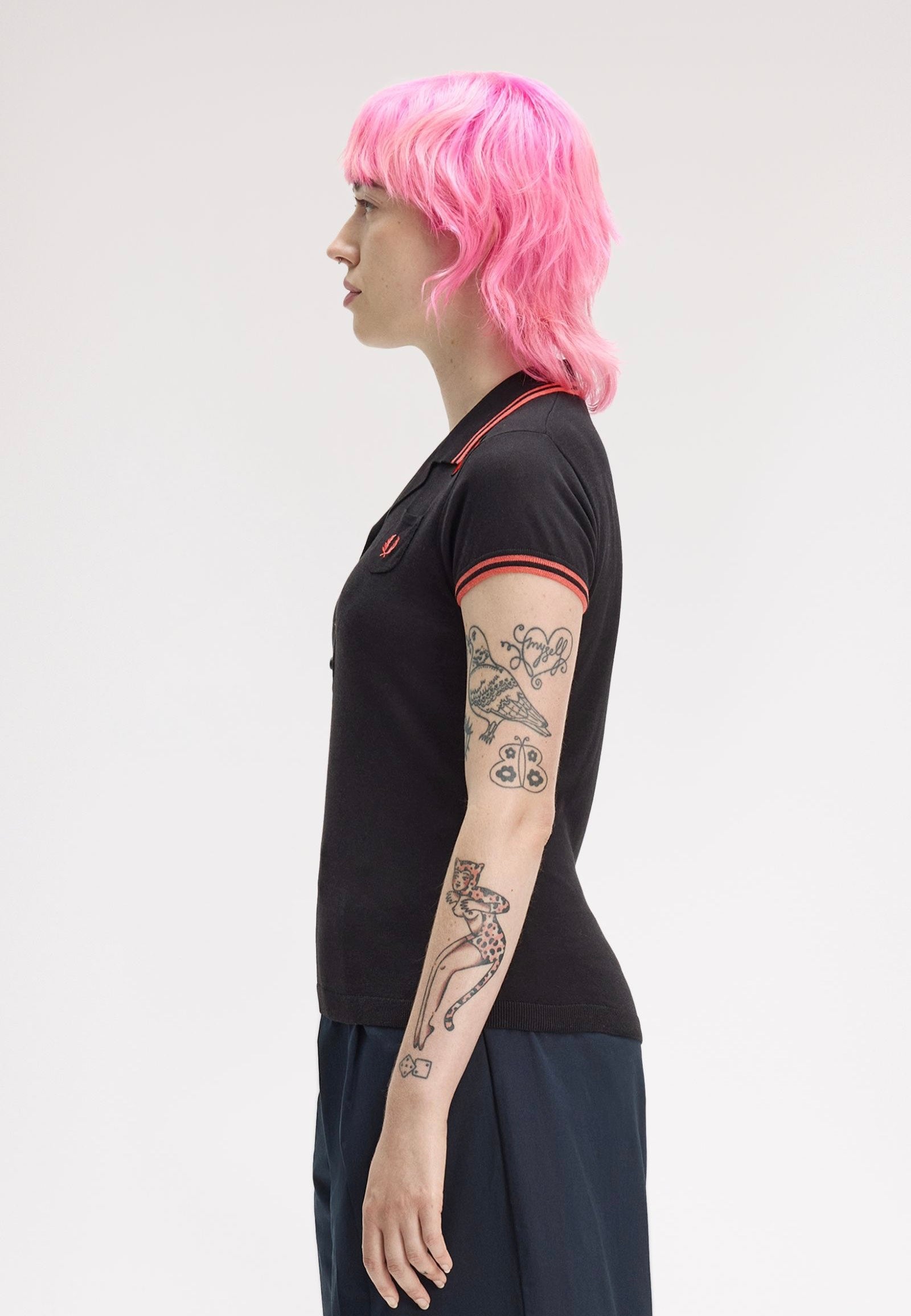 Fred Perry x Amy Winehouse - Pocket Detail Knitted Black - Polo | Women-Image