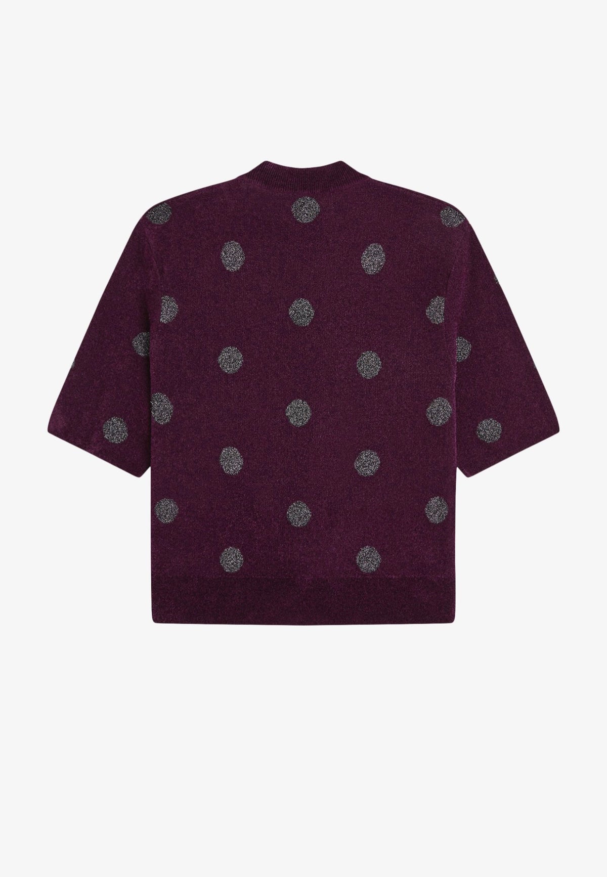 Fred Perry Polka Dot Knitted Plum Top | Women-Image