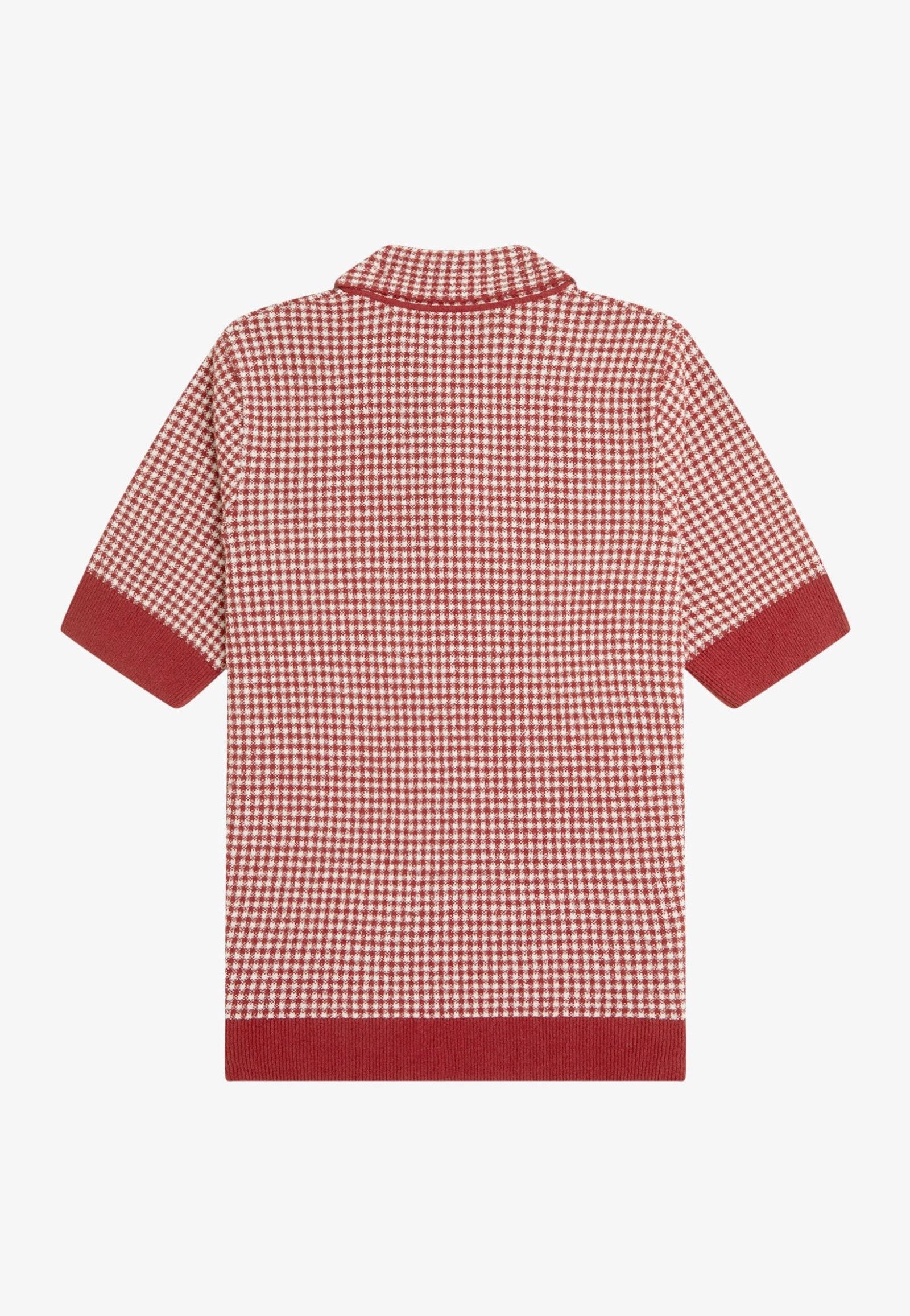 Fred Perry x Amy Winehouse - Gingham Knitted Burnt Red - Polo | Women-Image