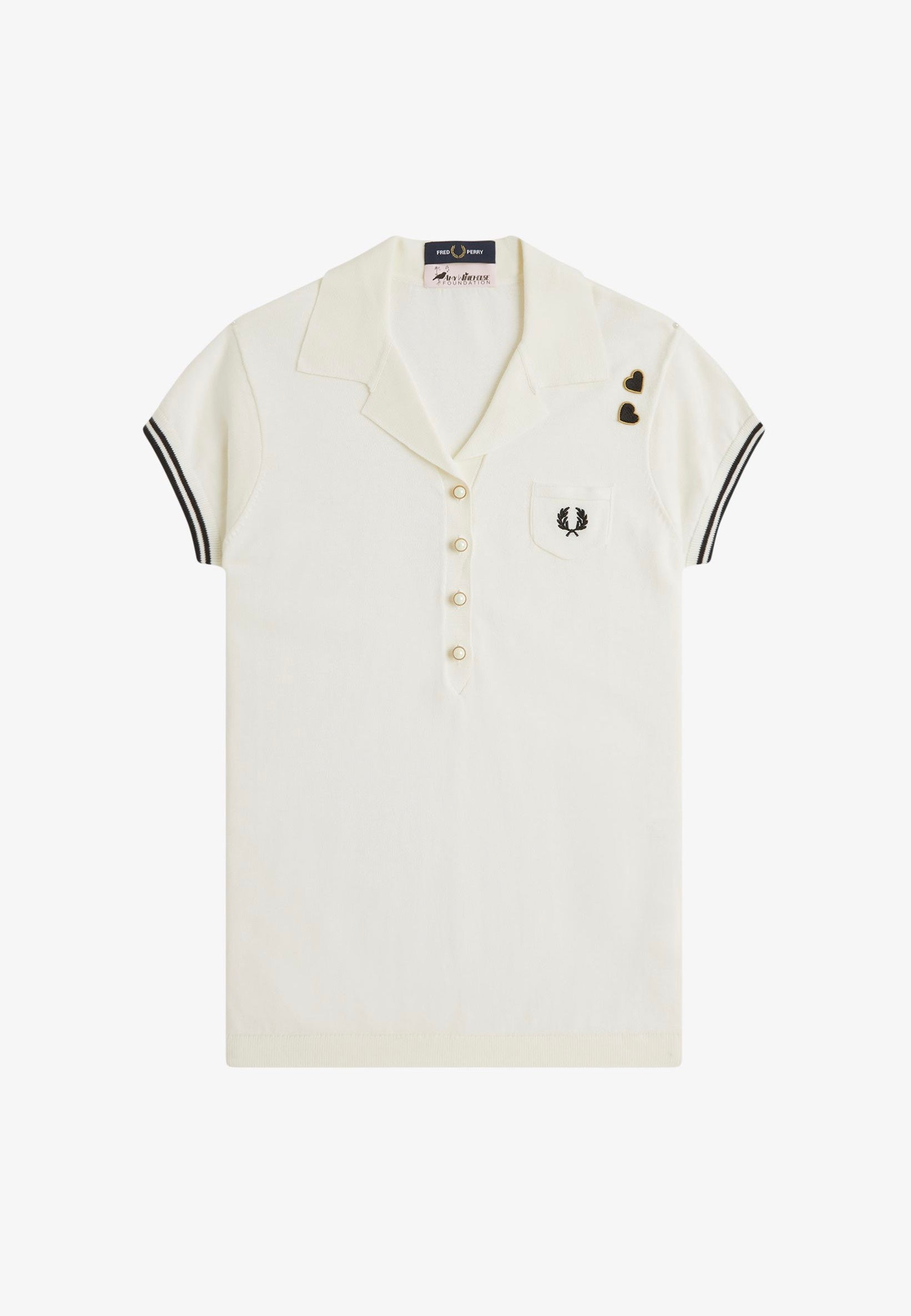 Fred Perry x Amy Winehouse - Pocket Detail Knitted Light Ecru - Polo | Women-Image