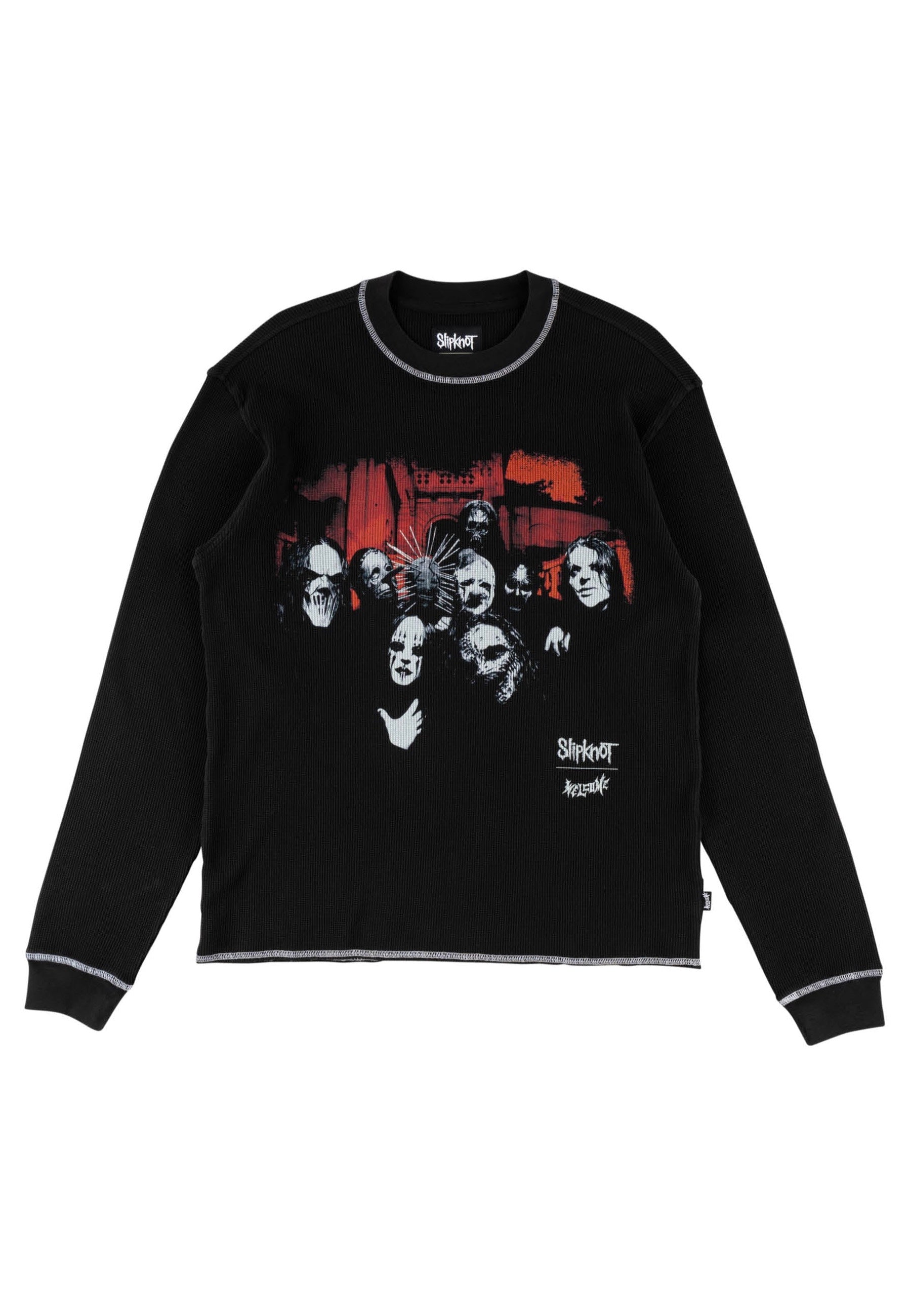 Welcome x Slipknot - Mask Contrast Stitch Thermal Black/White - Sweater | Men-Image