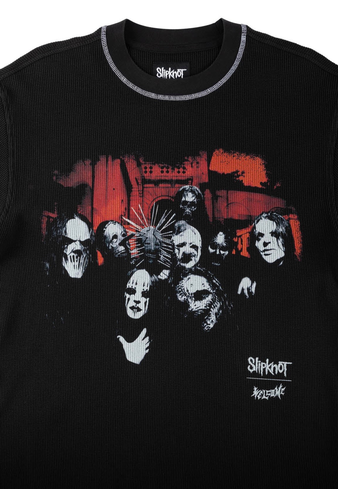 Welcome x Slipknot - Mask Contrast Stitch Thermal Black/White - Sweater | Men-Image