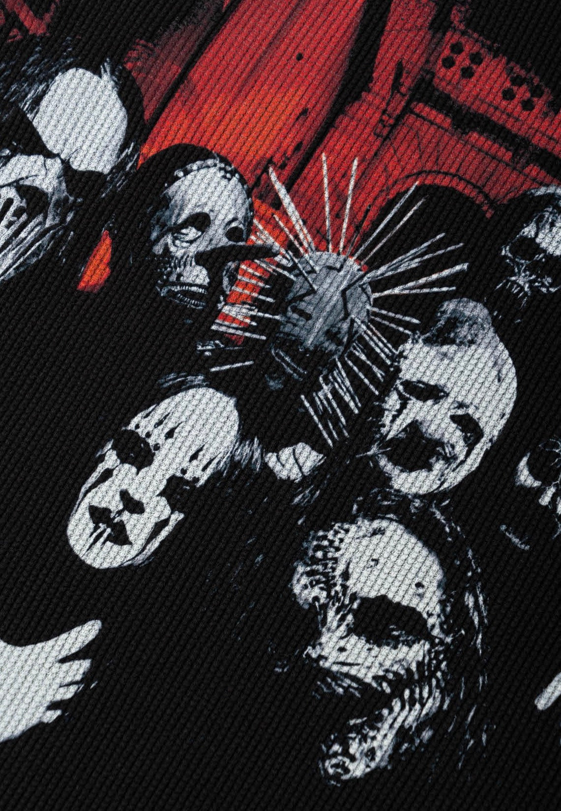 Welcome x Slipknot - Mask Contrast Stitch Thermal Black/White - Sweater | Men-Image