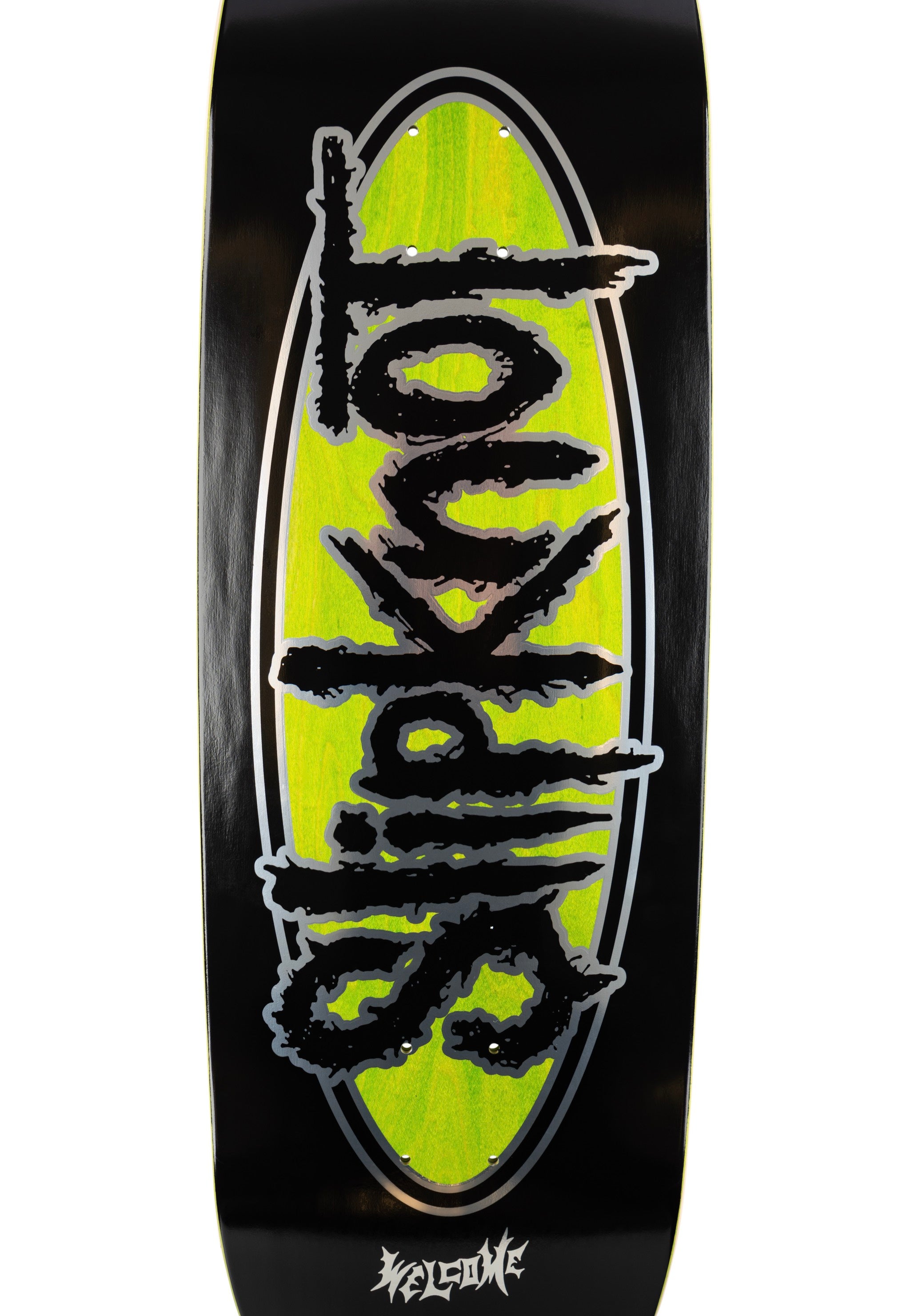 Welcome x Slipknot - Oval Logo on Boline 2.0 - 9.5" Black/Green Stain - Skate Deck | Neutral-Image