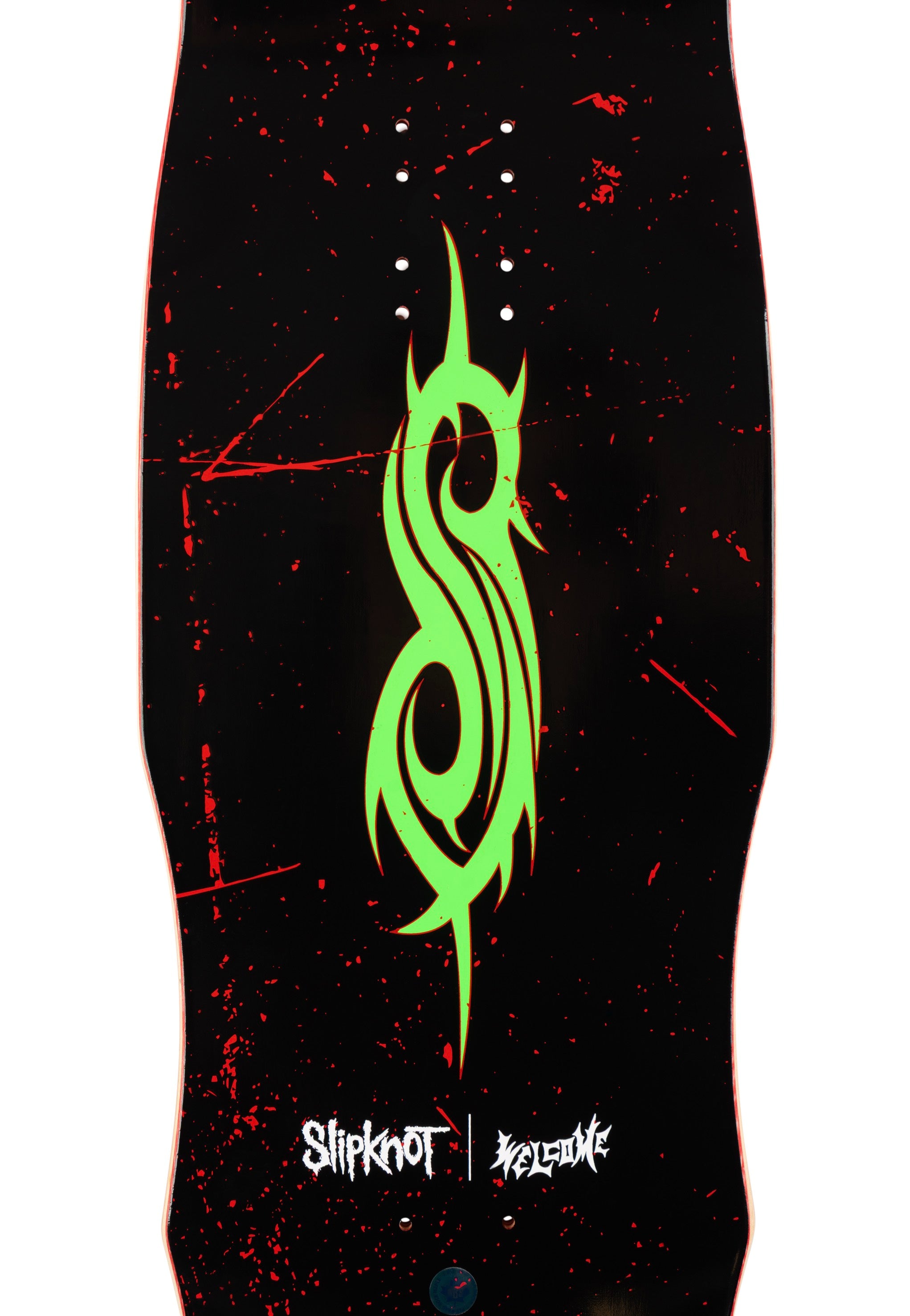 Welcome x Slipknot - Spit it Out on Dark Lord 9.75" Black/Red Stain  - Skate Deck | Neutral-Image