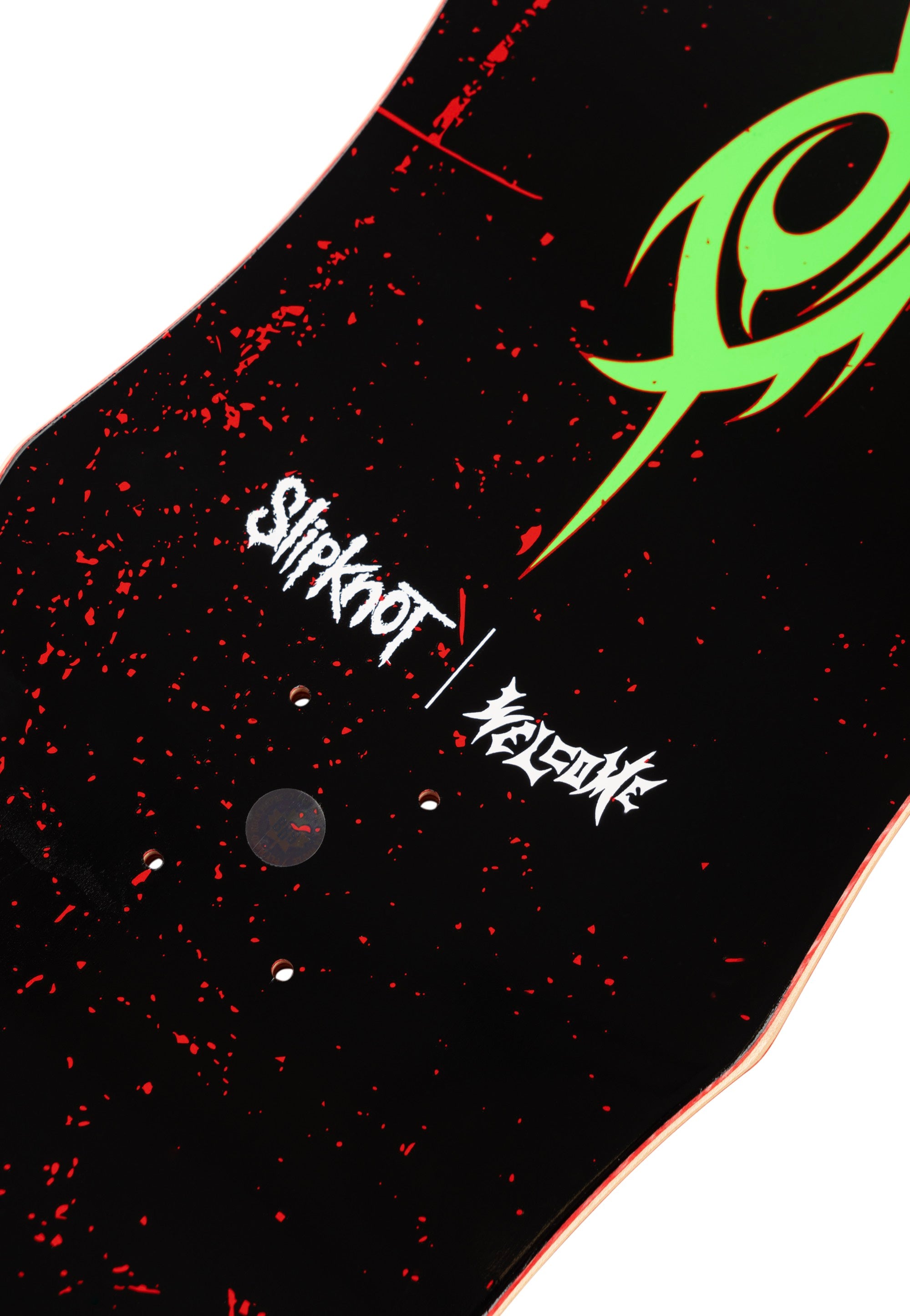 Welcome x Slipknot - Spit it Out on Dark Lord 9.75" Black/Red Stain  - Skate Deck | Neutral-Image