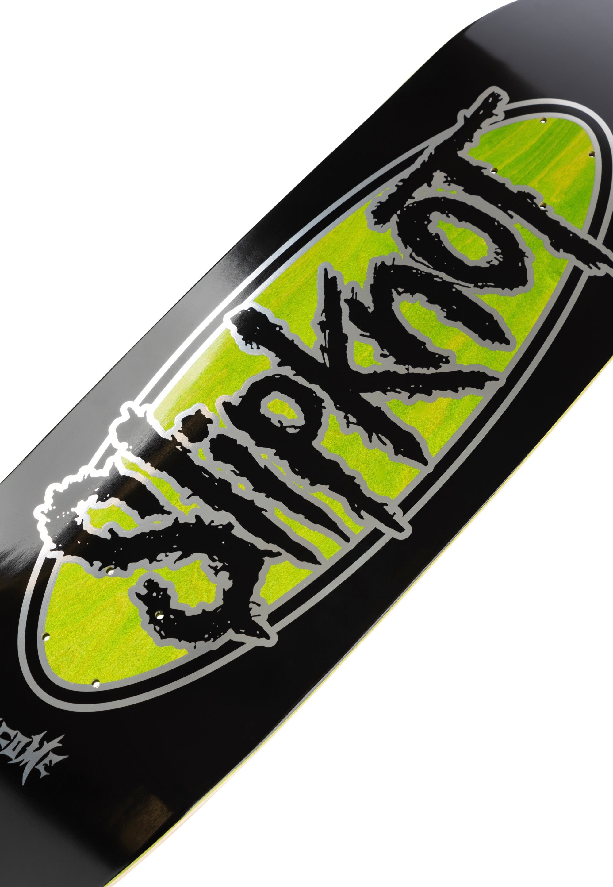 Welcome x Slipknot - Oval Logo on Boline 2.0 - 9.5" Black/Green Stain - Skate Deck | Neutral-Image