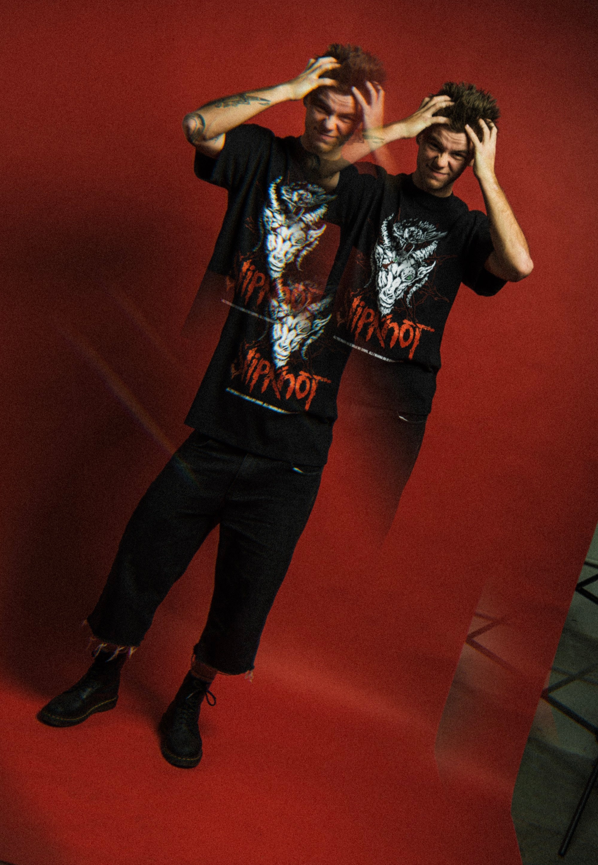 Welcome x Slipknot - Spit It Out Boxy Garment-Dyed Black - T-Shirt | Men-Image