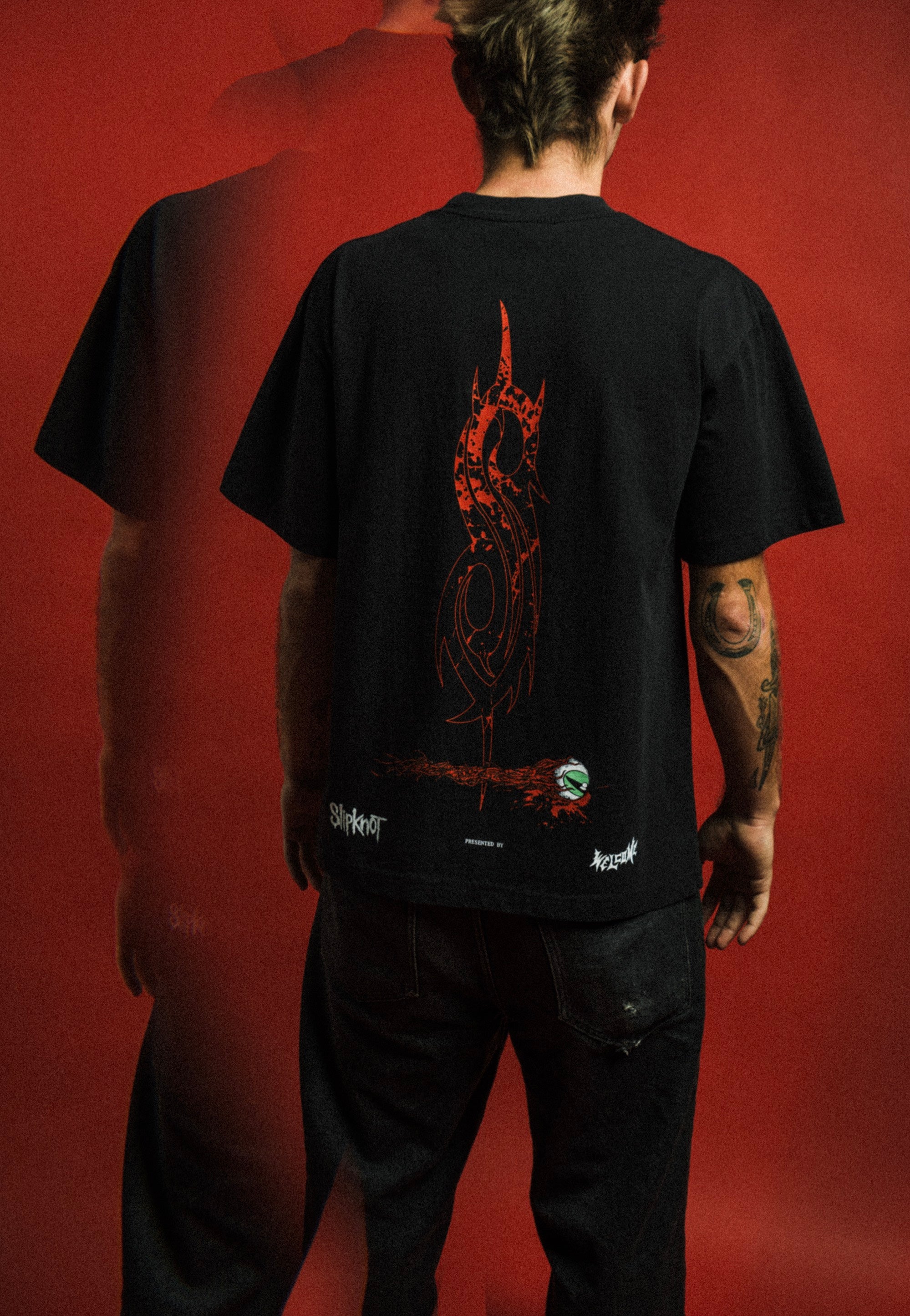Welcome x Slipknot - Spit It Out Boxy Garment-Dyed Black - T-Shirt | Men-Image
