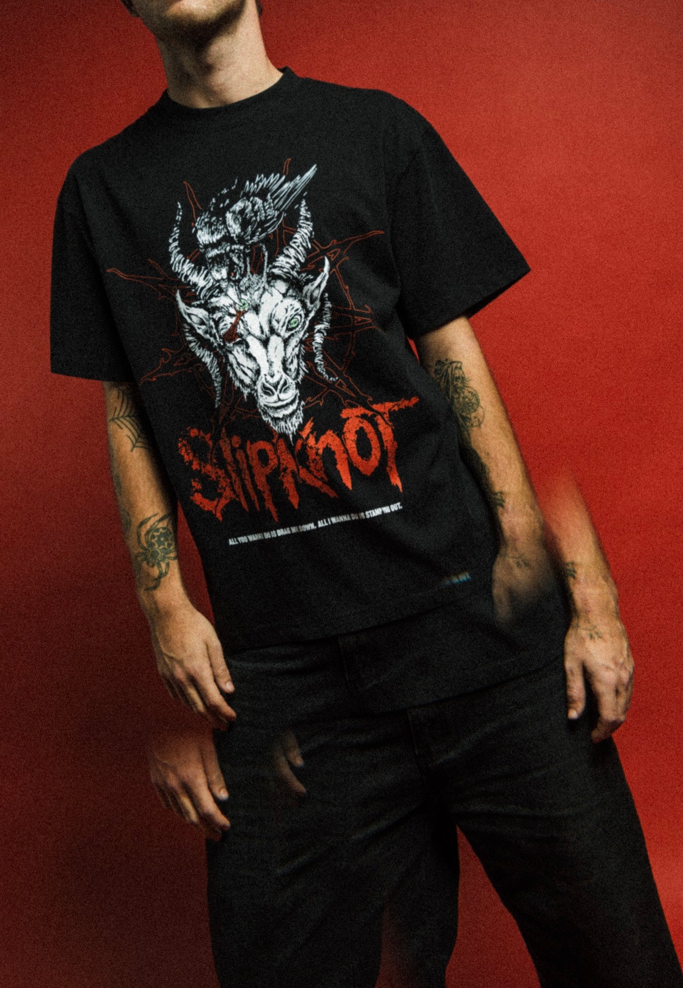 Welcome x Slipknot - Spit It Out Boxy Garment-Dyed Black - T-Shirt | Men-Image
