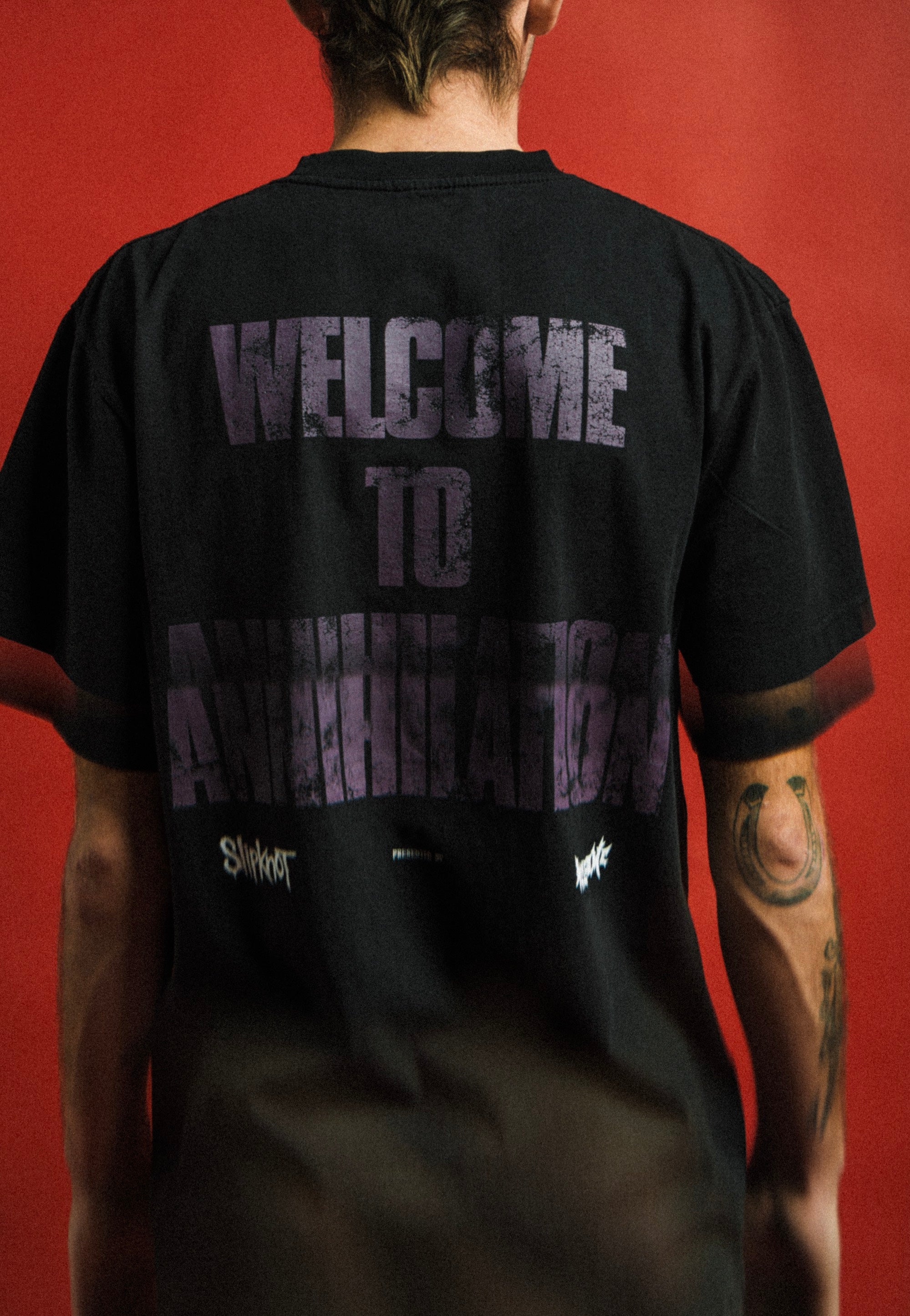 Welcome x Slipknot - Annihilation Boxy Garment-Dyed Black - T-Shirt | Men-Image