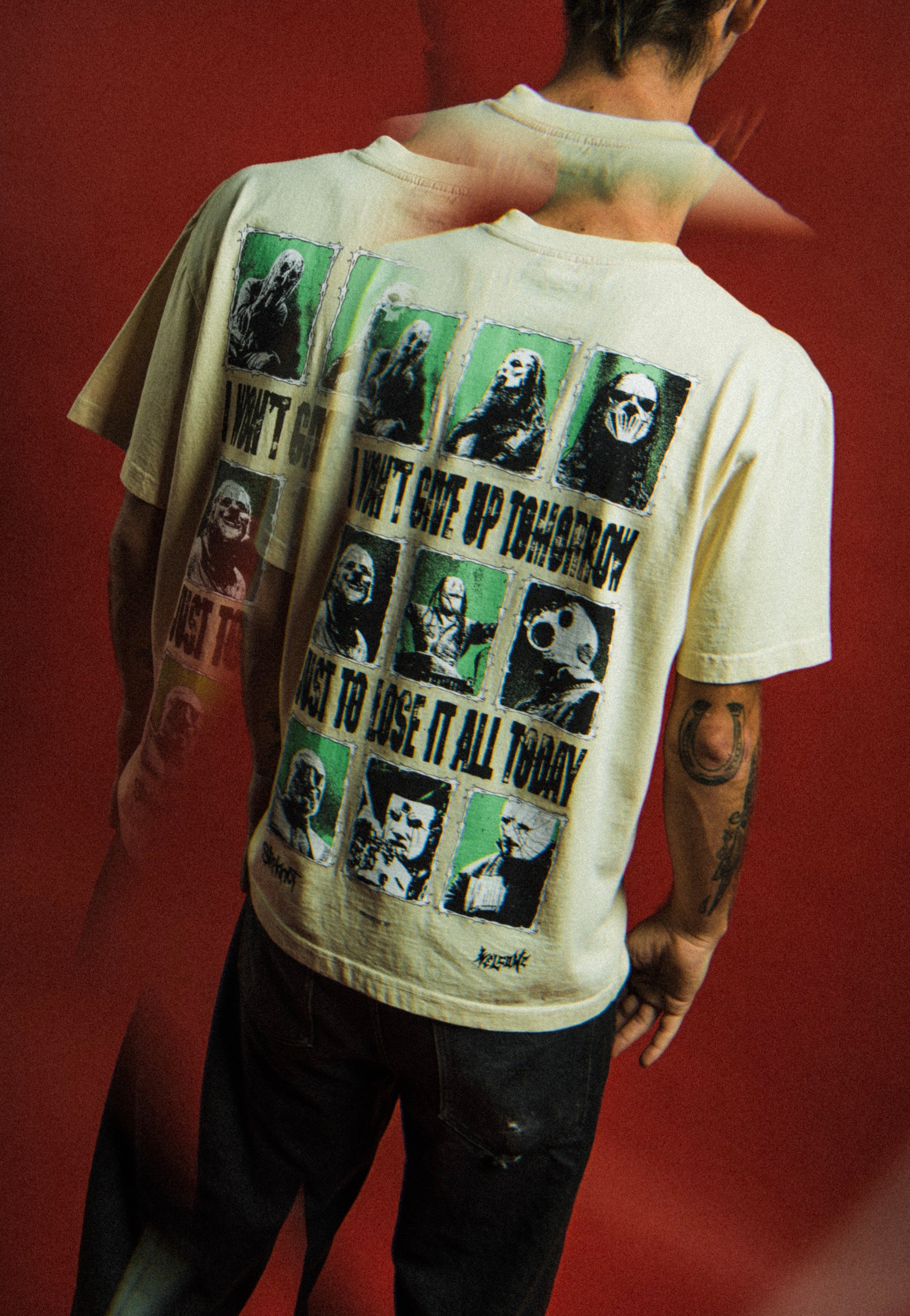 Welcome x Slipknot - Tomorrow Boxy Garment-Dyed Bone - T-Shirt | Men-Image