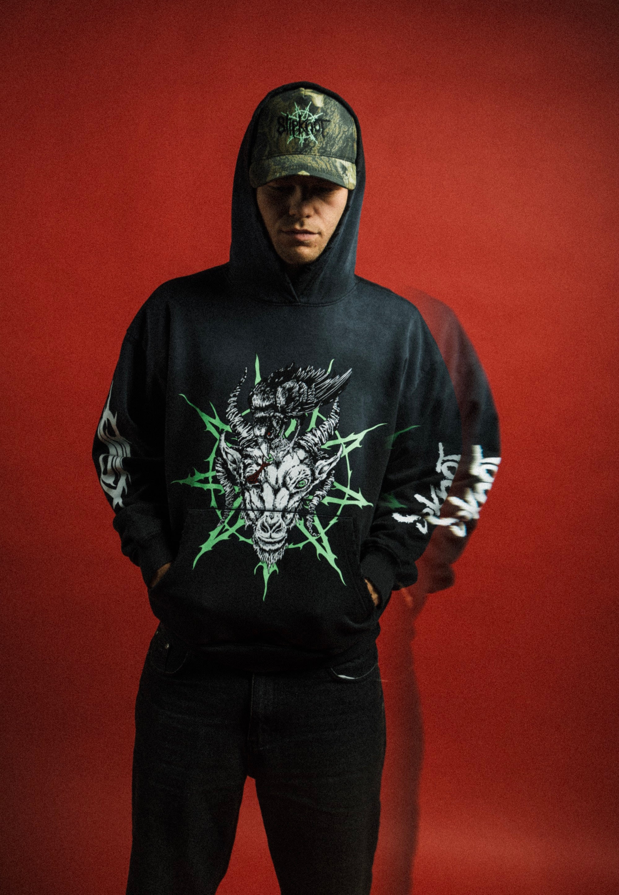 Welcome x Slipknot - Ravenous Distressed Sun Fade - Hoodie | Men-Image