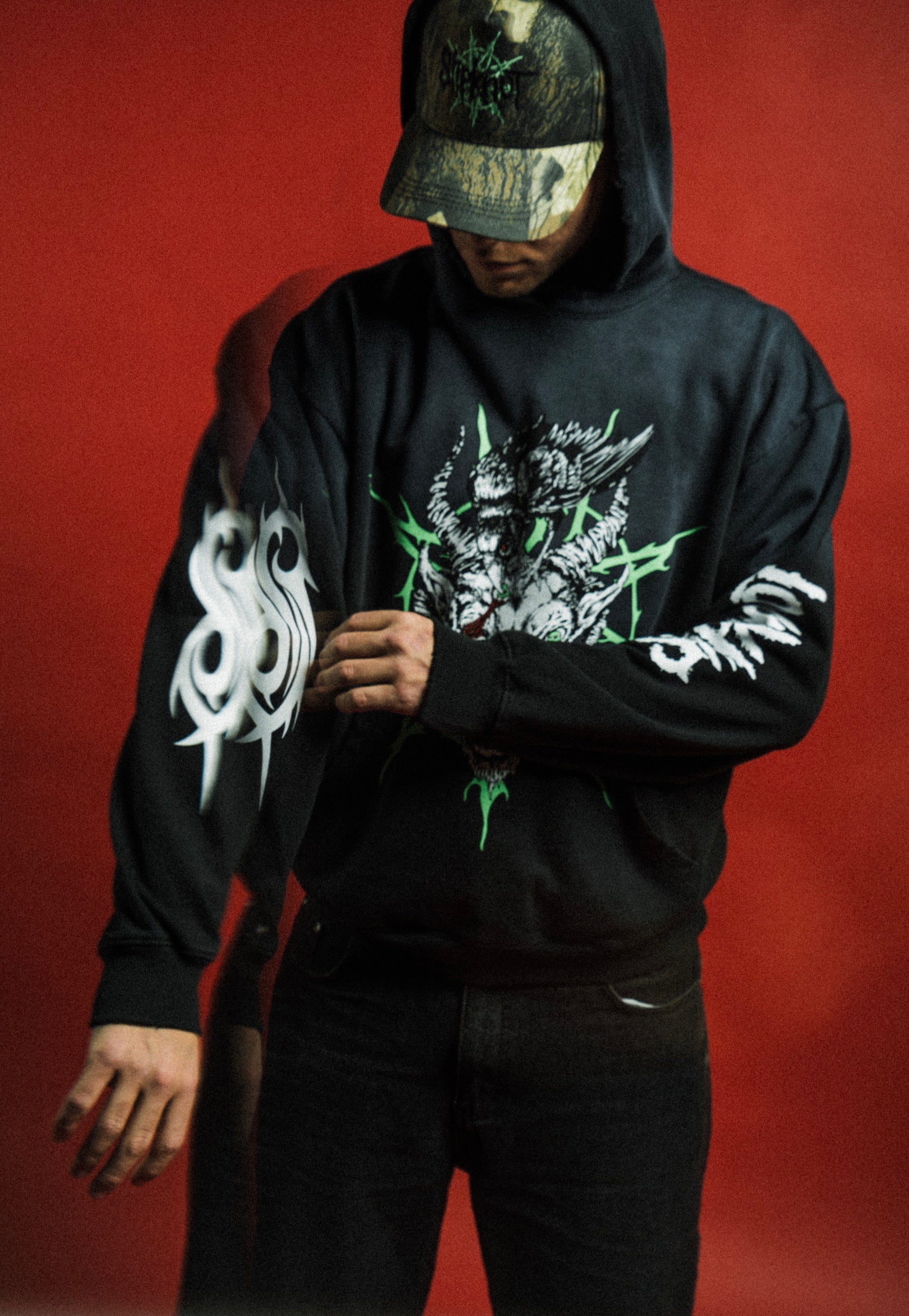 Welcome x Slipknot - Ravenous Distressed Sun Fade - Hoodie | Men-Image