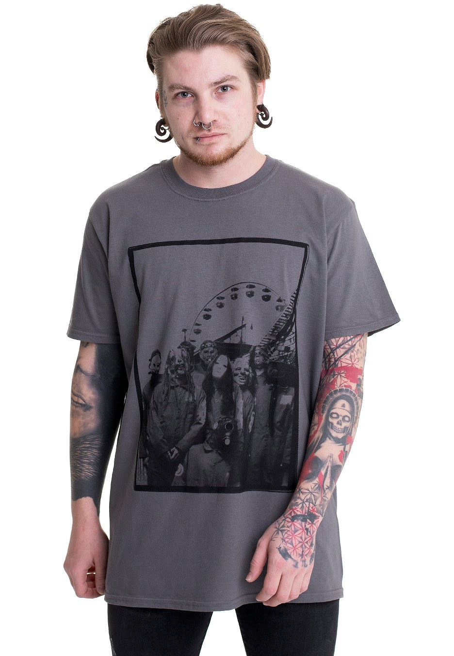 Slipknot Amusement Park Grey T-Shirt | Men-Image
