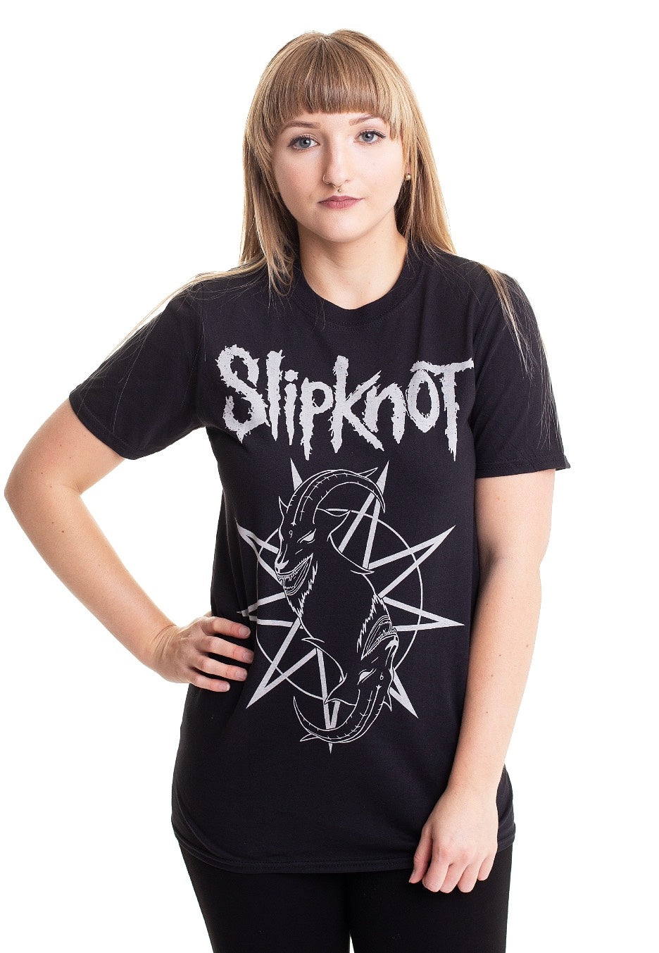 Slipknot Goat Star Logo Back Print T-Shirt | Women-Image