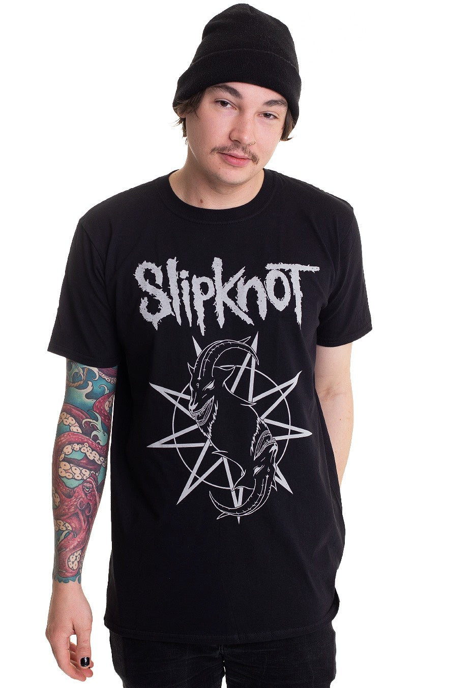 Slipknot Goat Star Logo Back Print T-Shirt | Men-Image