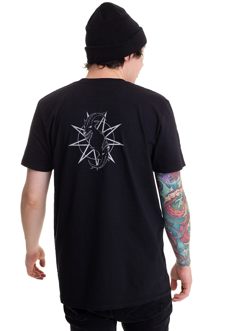 Slipknot Goat Star Logo Back Print T-Shirt | Men-Image
