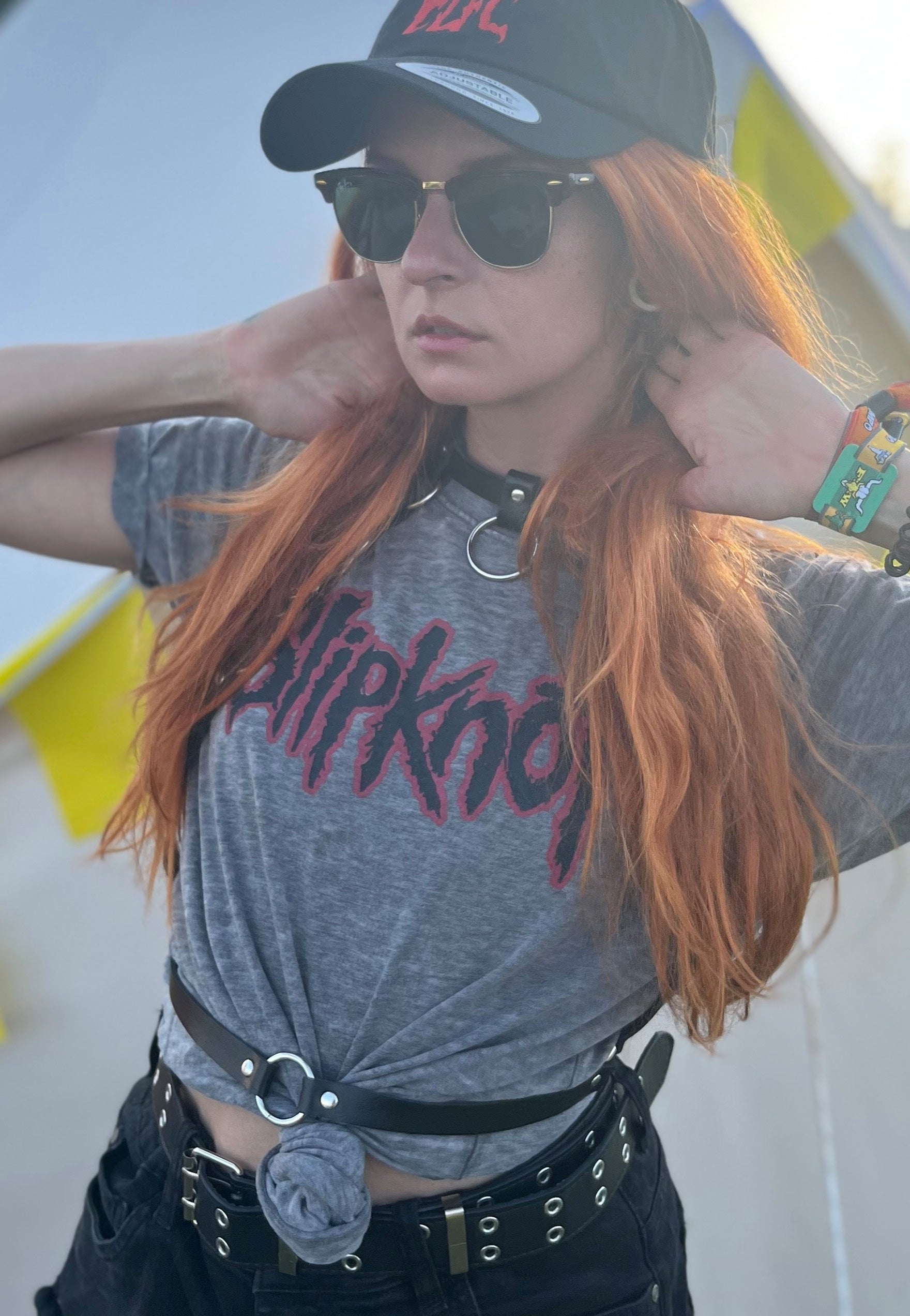 Slipknot - Red Logo Burnout Grey - T-Shirt | Women-Image