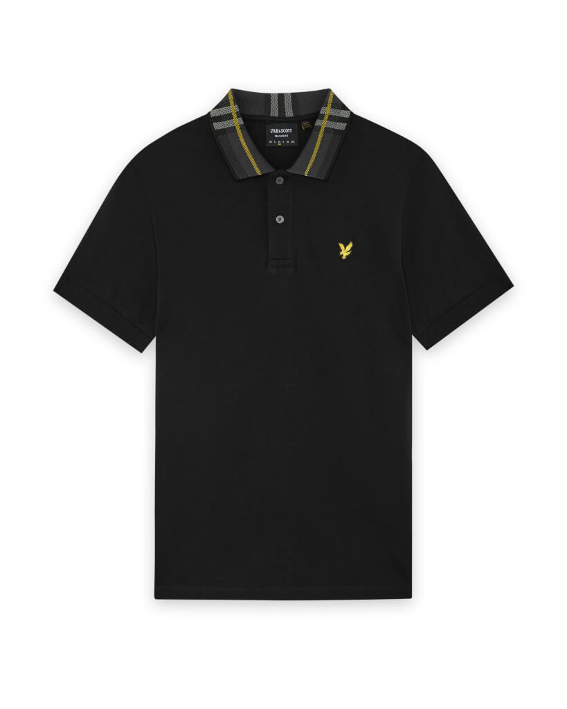 Lyle & Scott - Tartan Collar Jet Black - Polo | Men-Image