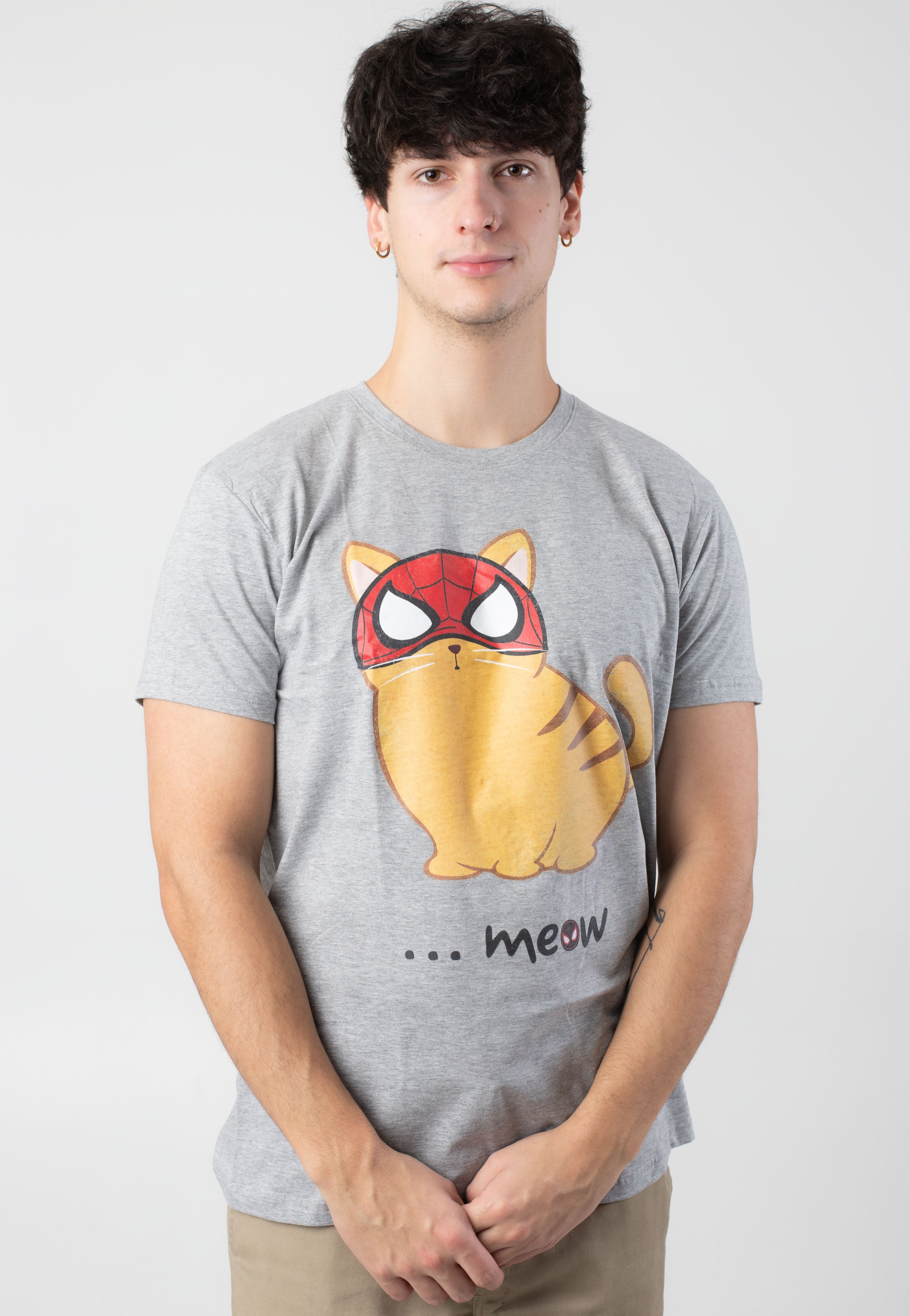 Spider-Man - Miles Morales Meow Heather Grey - T-Shirt | Men-Image