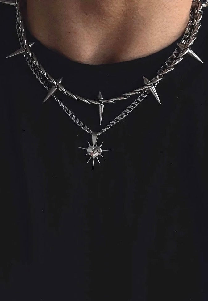 Fainz Big Spike Silver Choker | Neutral-Image