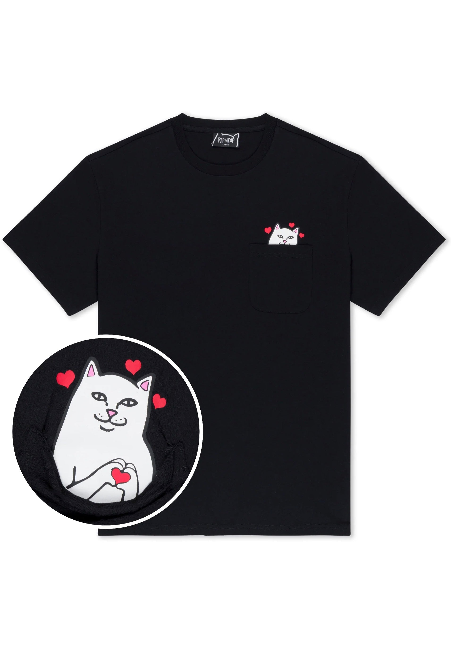 RIPNDIP - Nermal Loves Pocket Black Wash - T-Shirt | Men-Image