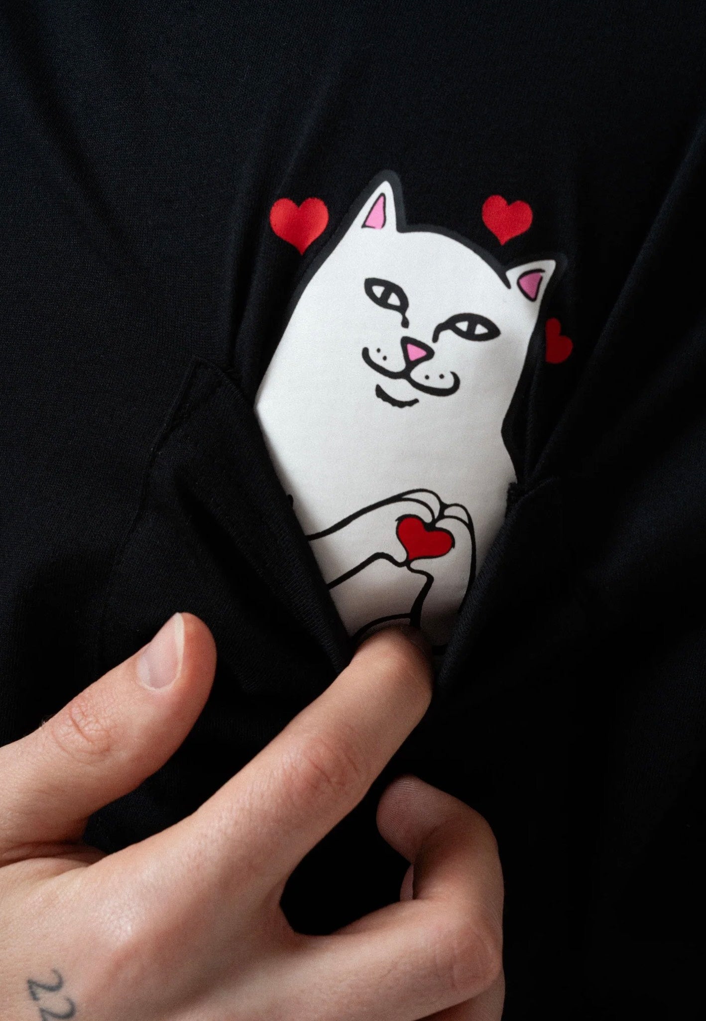 RIPNDIP - Nermal Loves Pocket Black Wash - T-Shirt | Men-Image