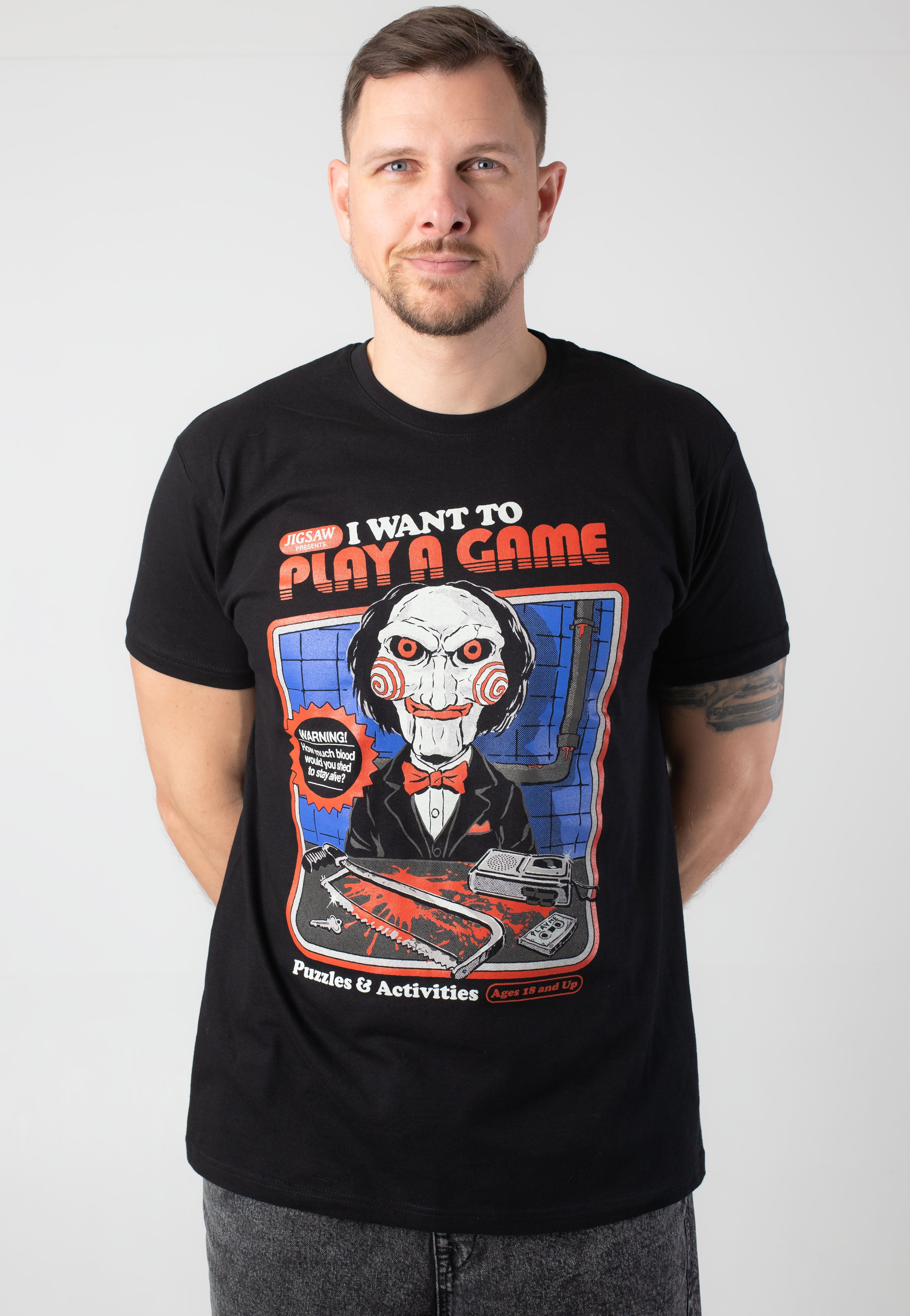 Steven Rhodes x Saw - I Want To Play A Game - T-Shirt | Men-Image