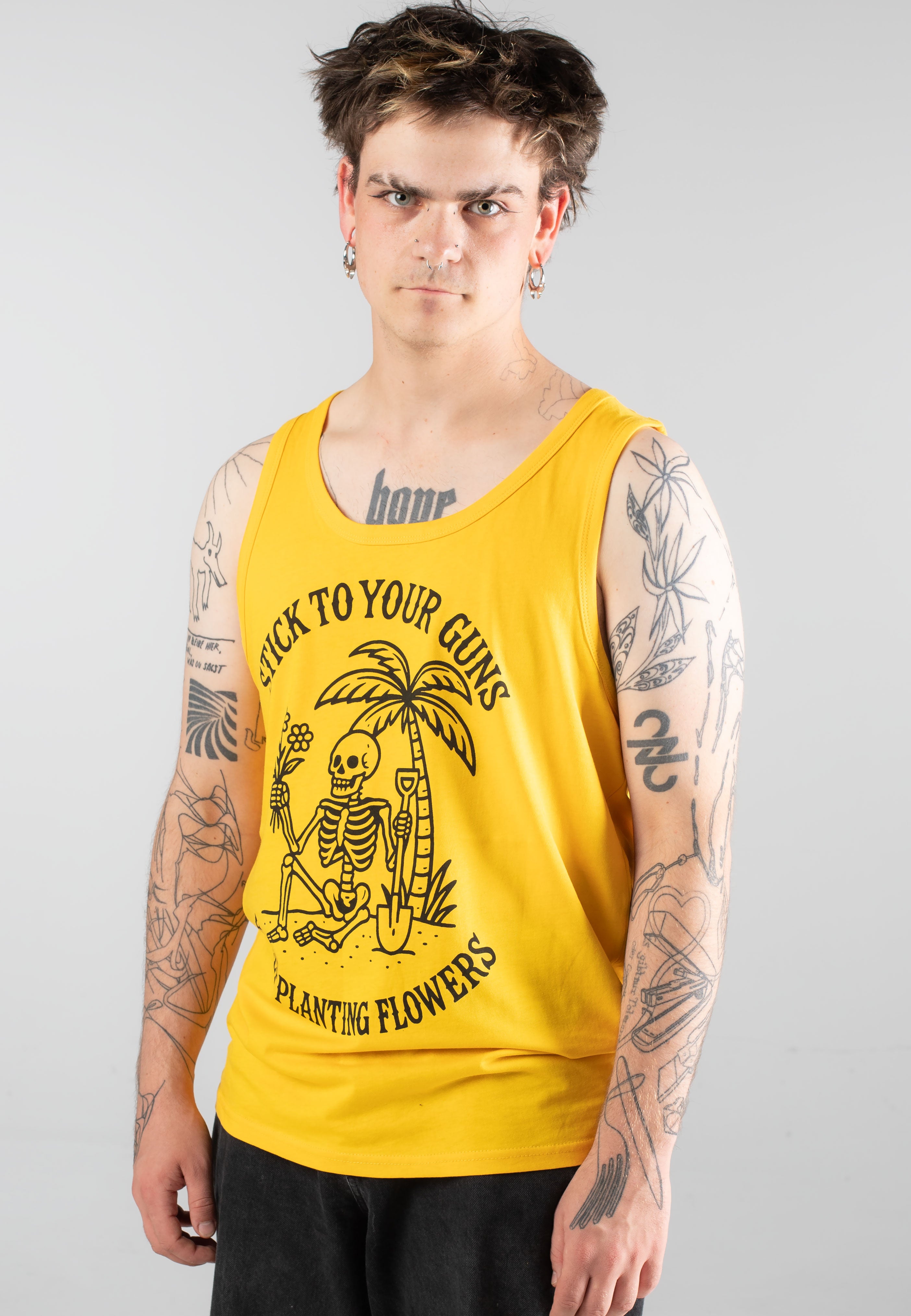 Stick To Your Guns - Skull And Palm Yellow - Tank | Men-Image