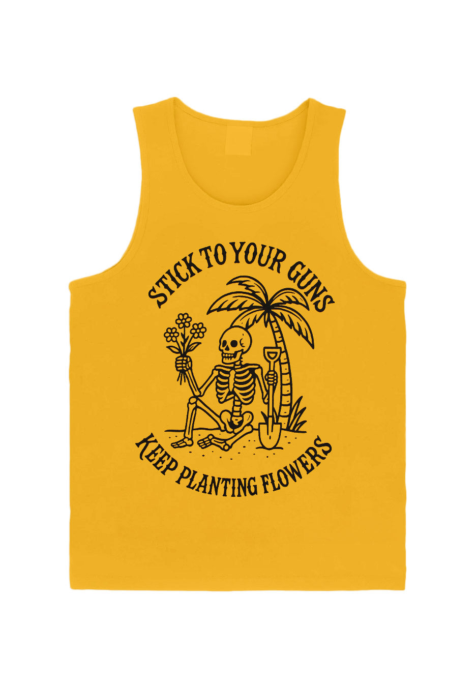 Stick To Your Guns - Skull And Palm Yellow - Tank | Neutral-Image