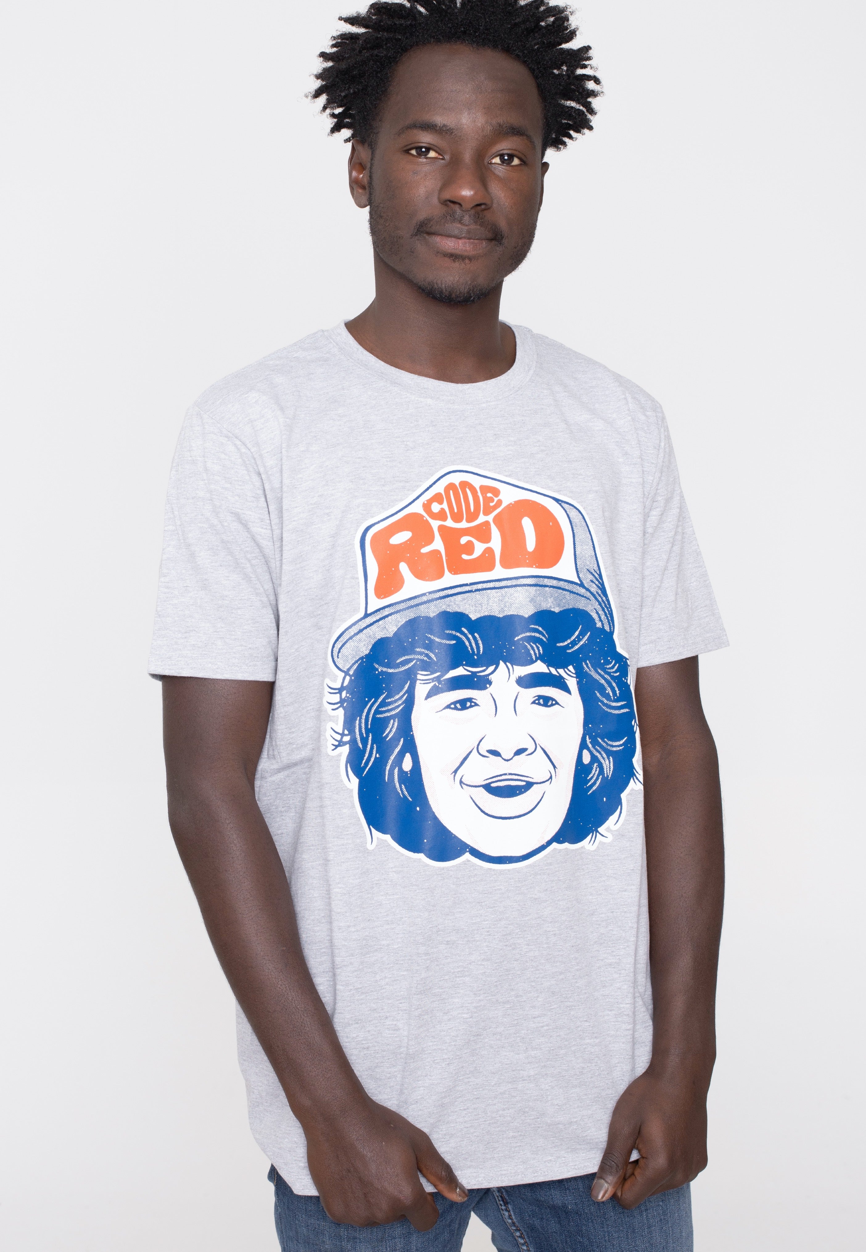Stranger Things - Dustin Code Red Heather Grey - T-Shirt | Men-Image