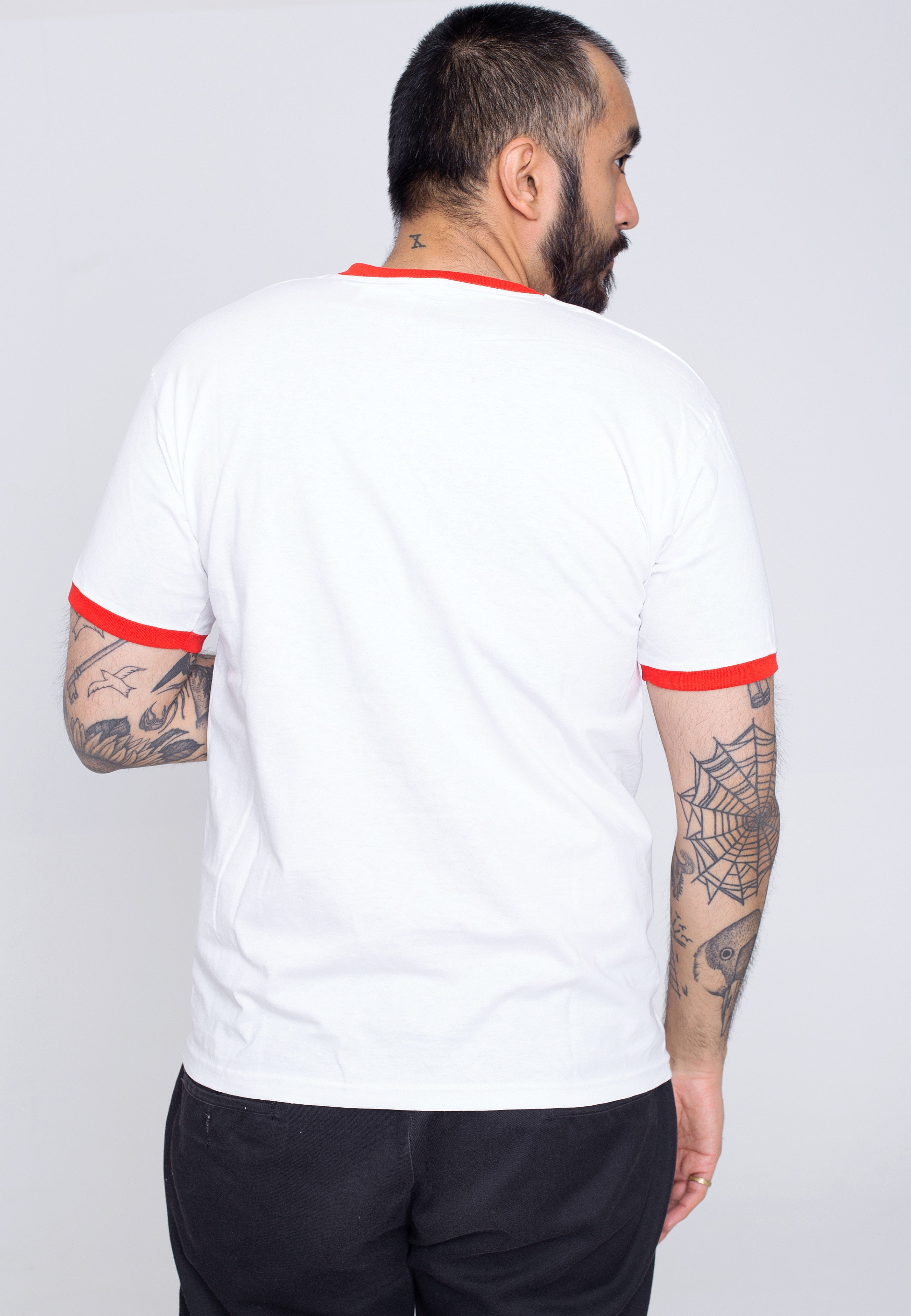 Stranger Things - Surfer Boy Pizza Ringer White/ Red - T-Shirt | Men-Image