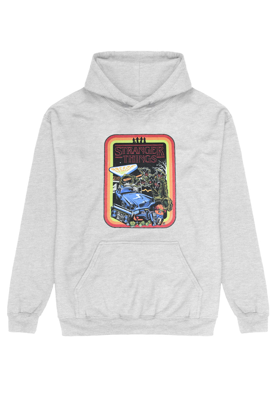 Stranger Things - Retro Mash Heather Grey - Hoodie | Neutral-Image