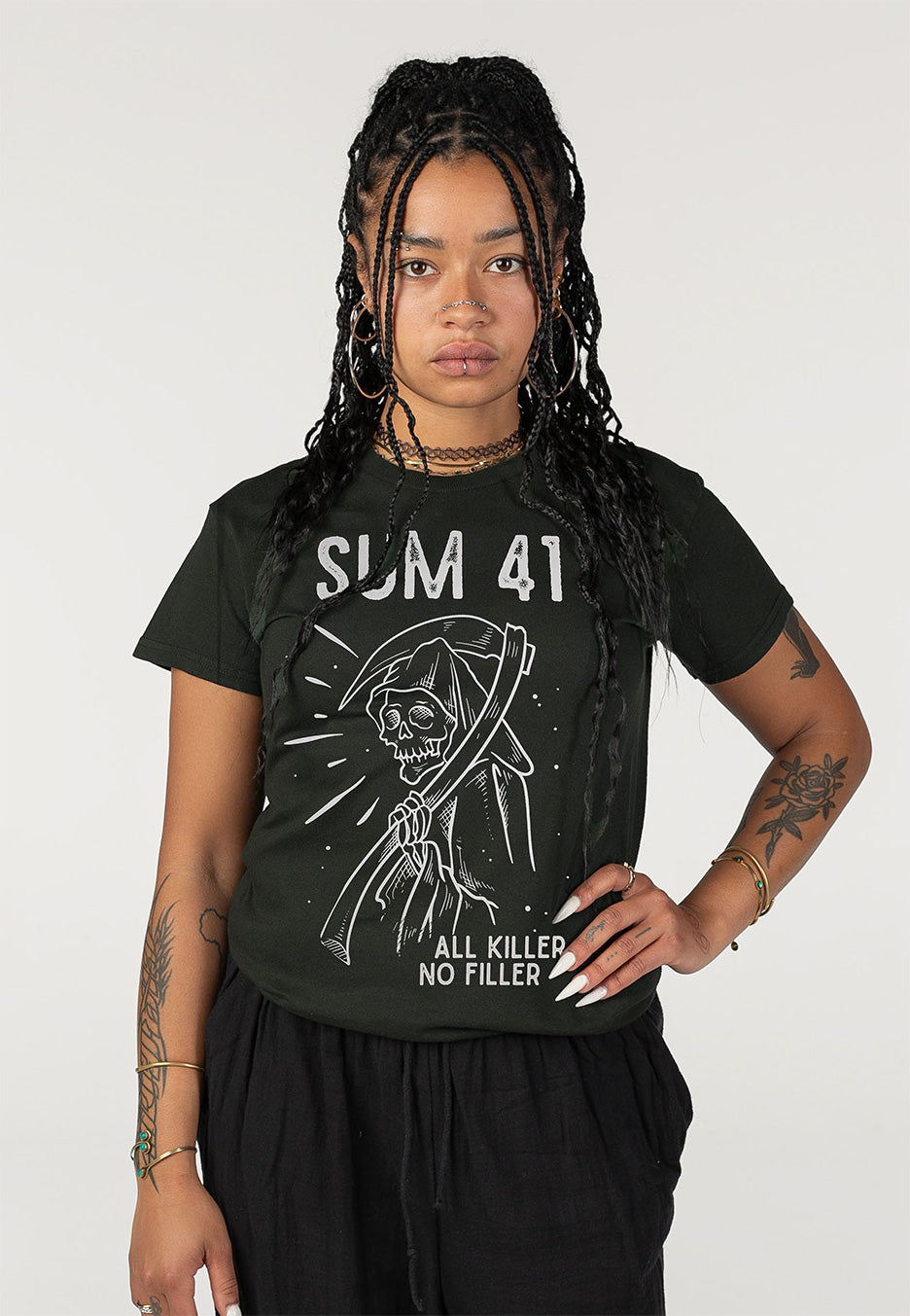 Sum 41 Reaper Green T-Shirt | Women-Image