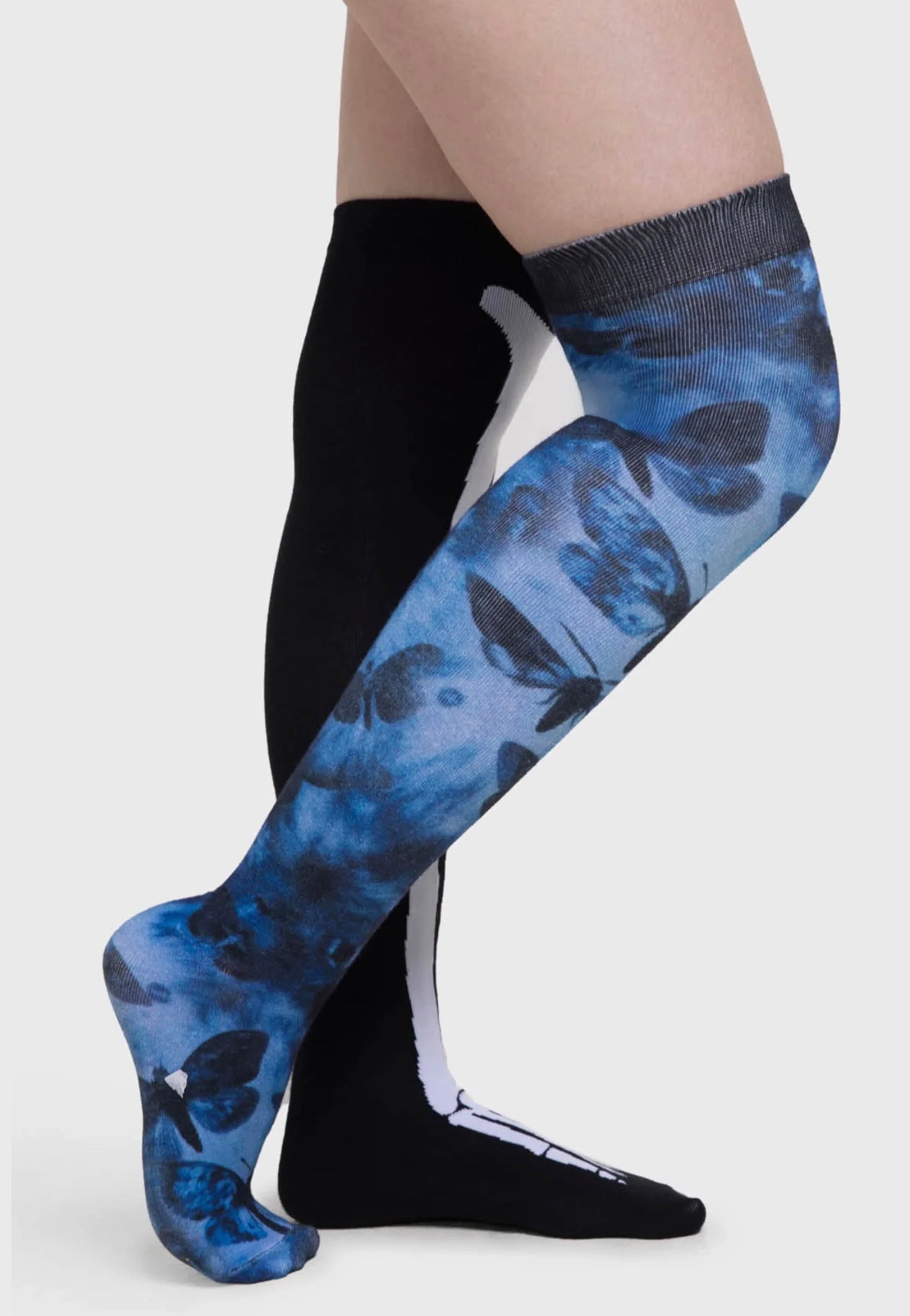 Killstar - Swarm Of Butterflies Knee High Multicoloured - Socks | Neutral-Image