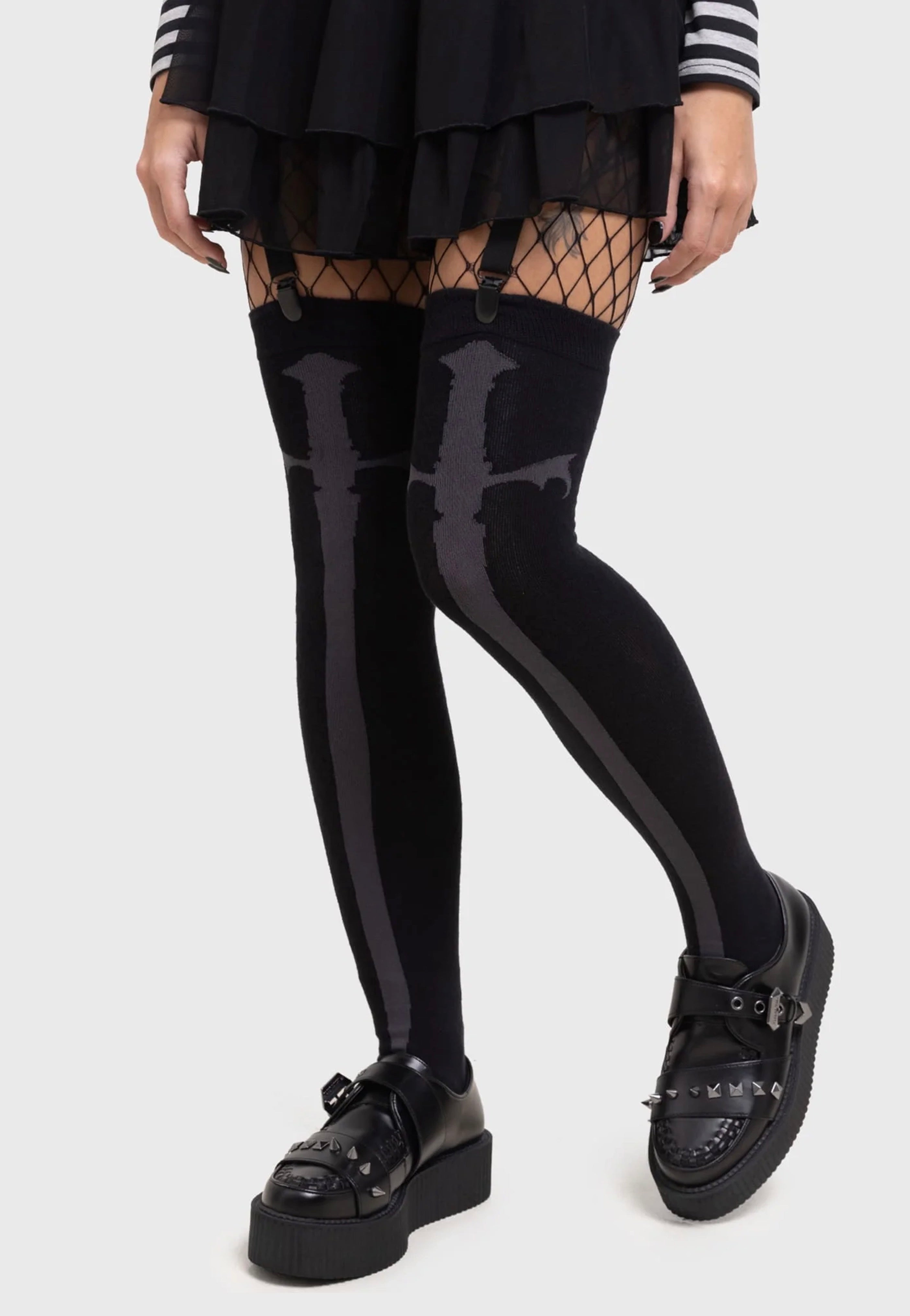 Killstar - Swordstorm Knee High Black - Socks | Neutral-Image