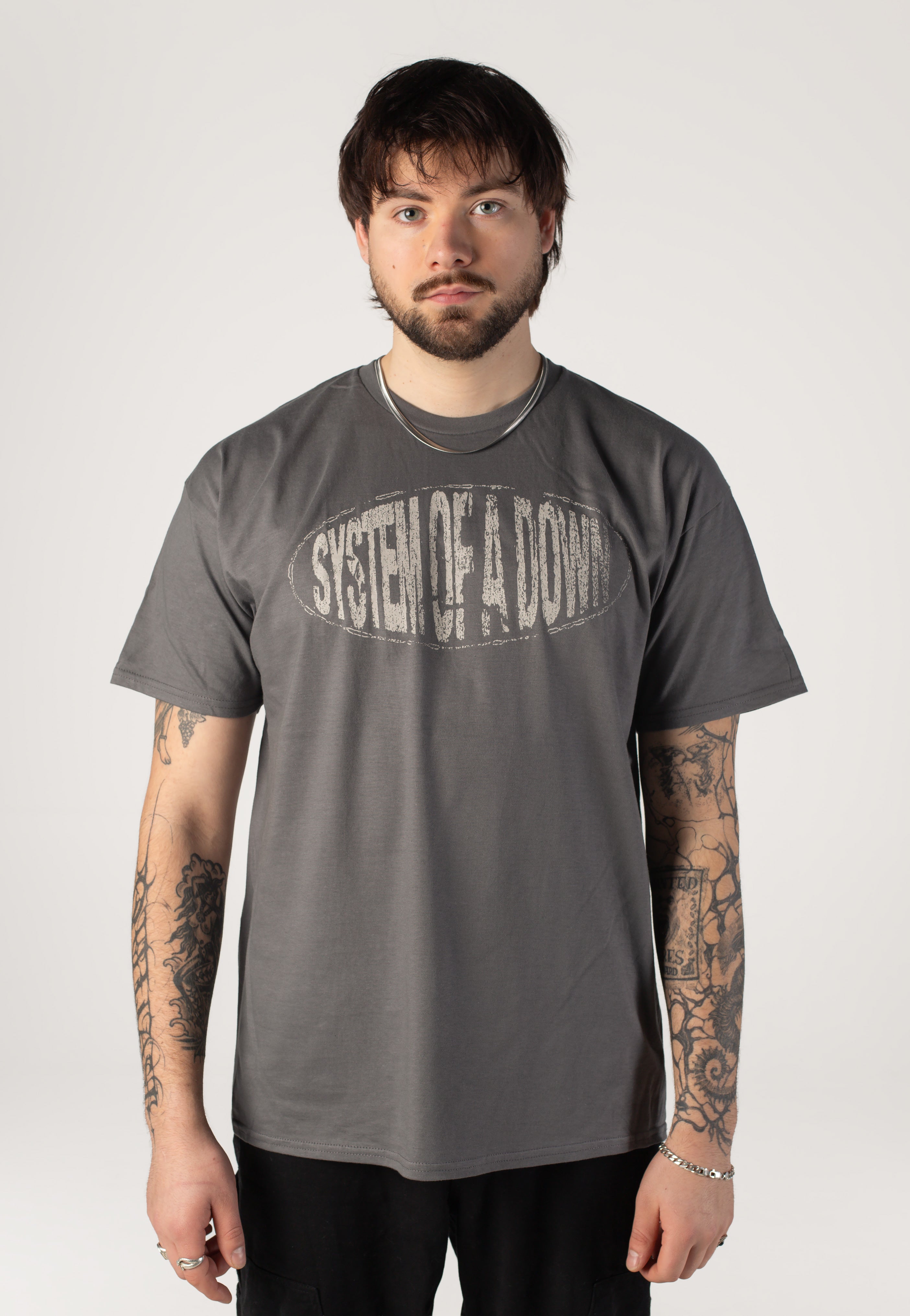 System Of A Down - Stretched Logo Charcoal - T-Shirt | Men-Image