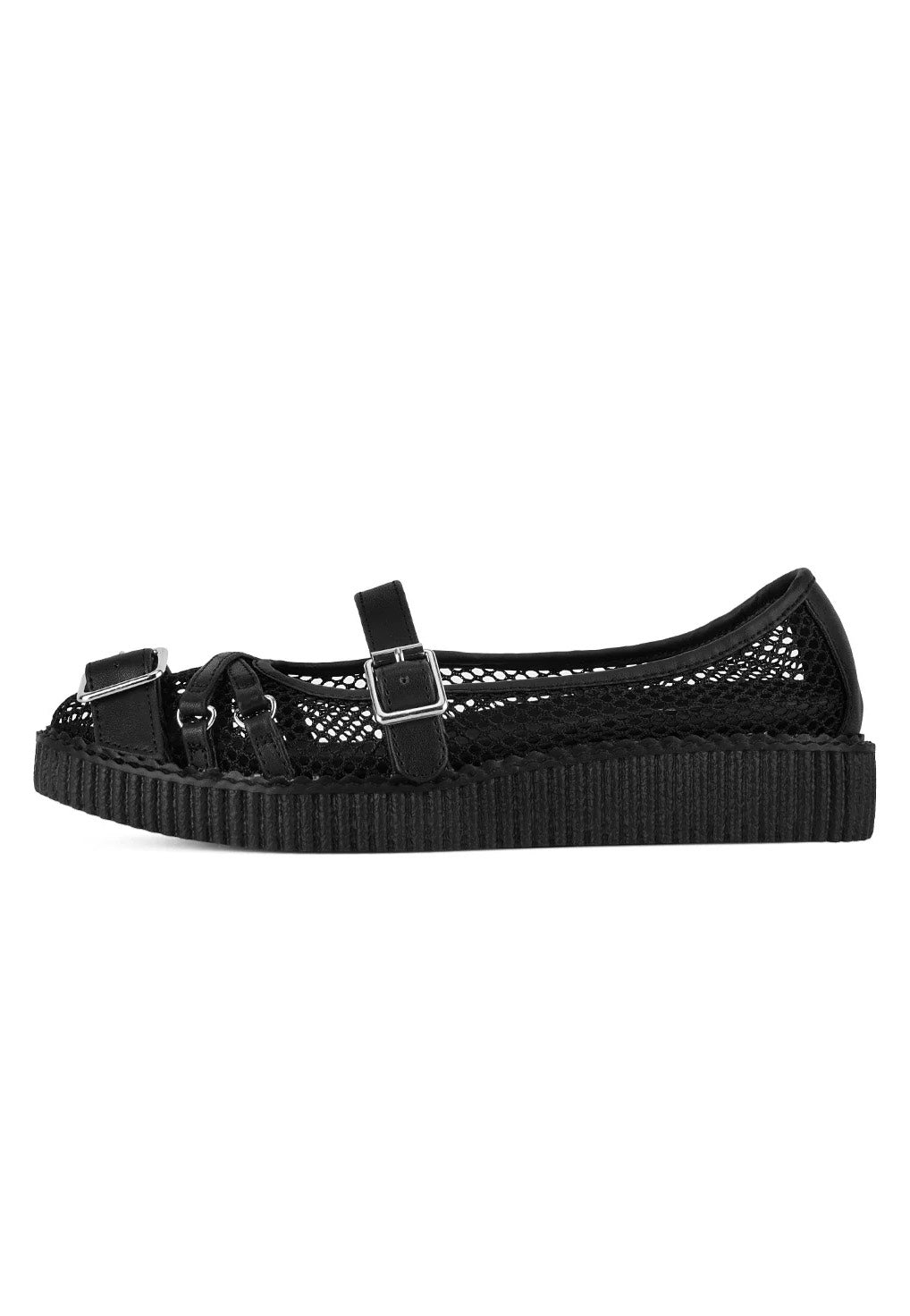T.U.K. - Pointed Mary Jane Creeper Vegan Lace Black - Girl Shoes | Women-Image