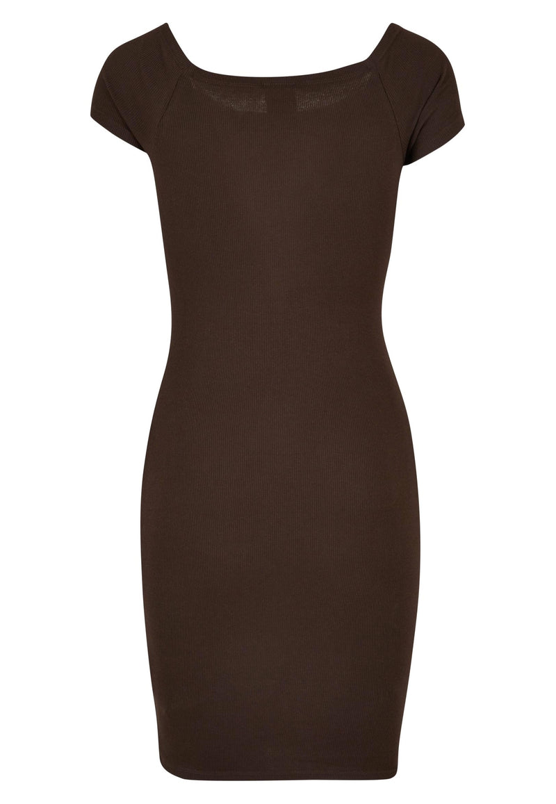 Shop our Basic Ribbed Tee Midi Dress in Dark emerald