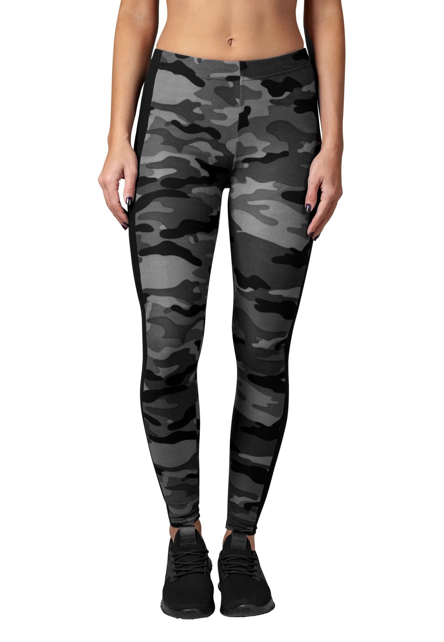 Urban Classics - Camo Stripe Darkcamo/Black - Leggings | Women-Image