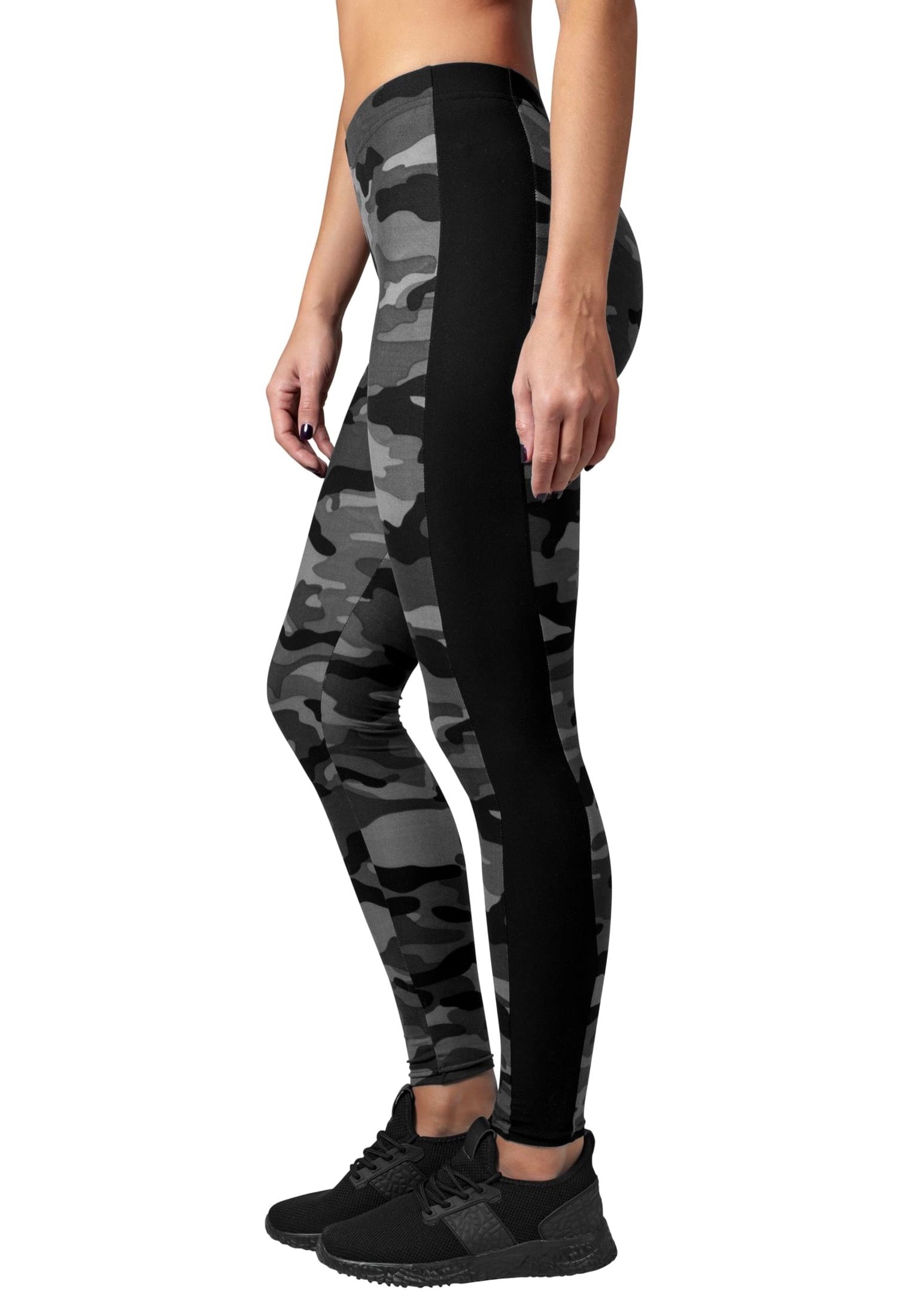 Urban Classics - Camo Stripe Darkcamo/Black - Leggings | Women-Image