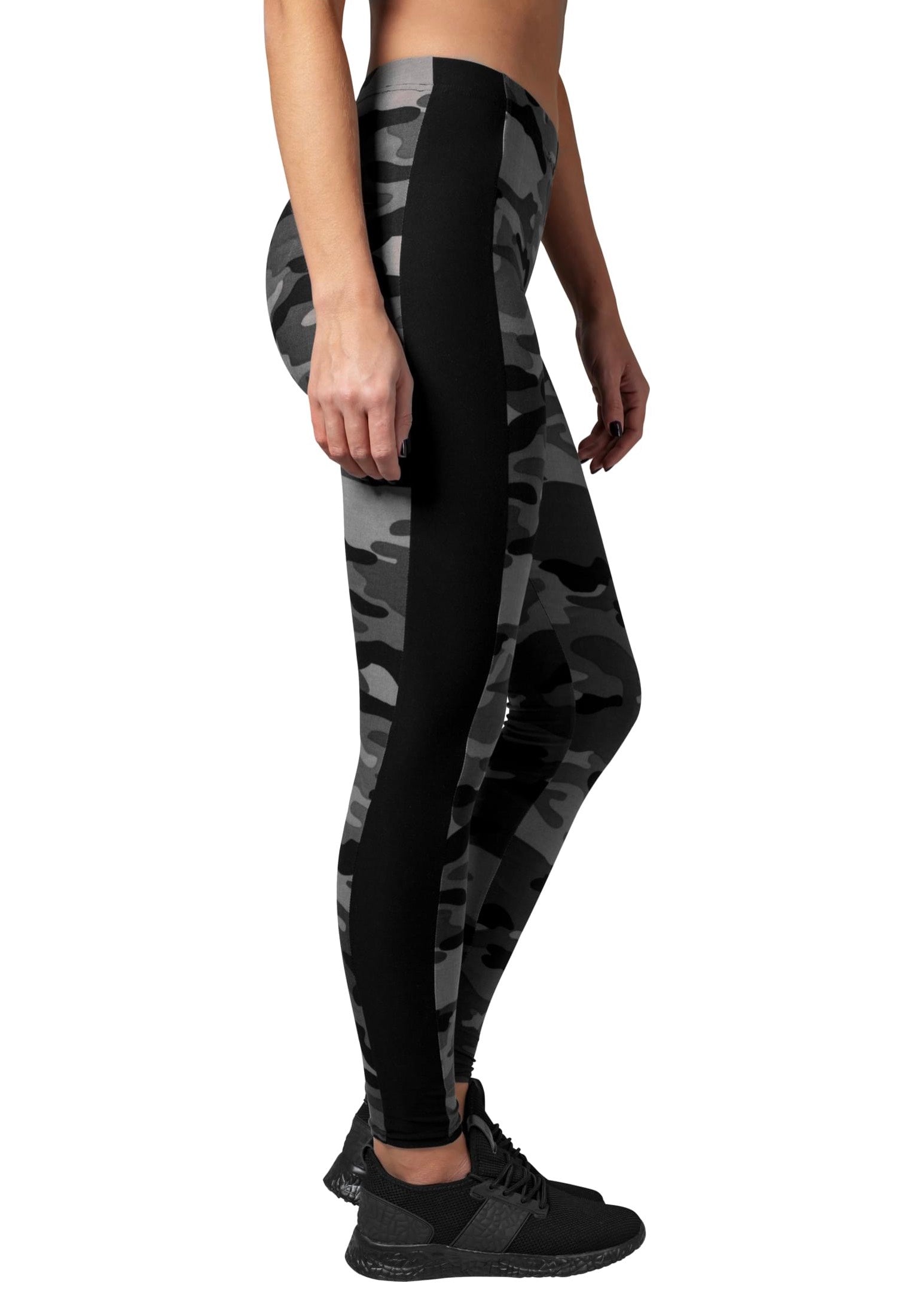 Urban Classics - Camo Stripe Darkcamo/Black - Leggings | Women-Image