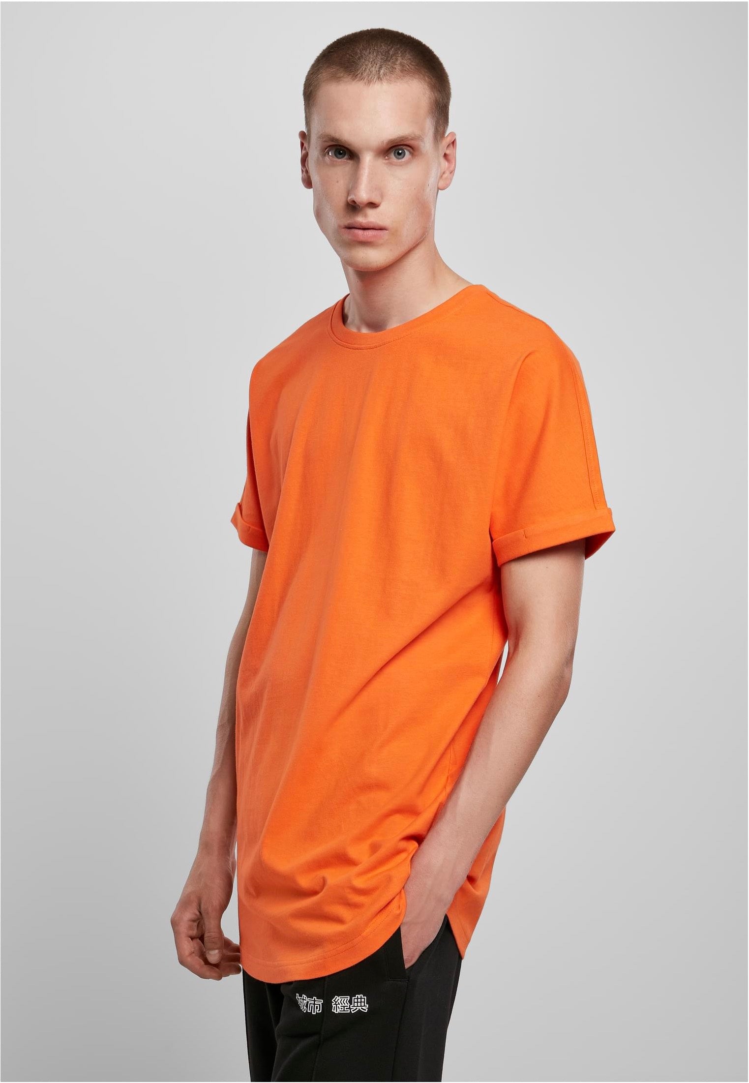 Urban Classics - Long Shaped Turnup Mandarin - T-Shirt | Men-Image