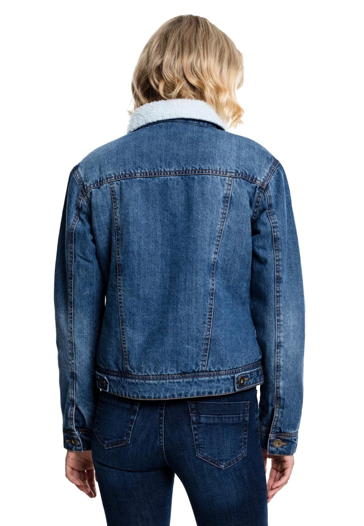 Urban Classics - Sherpa Denim Blue Washed - Jeans Jacket | Women-Image